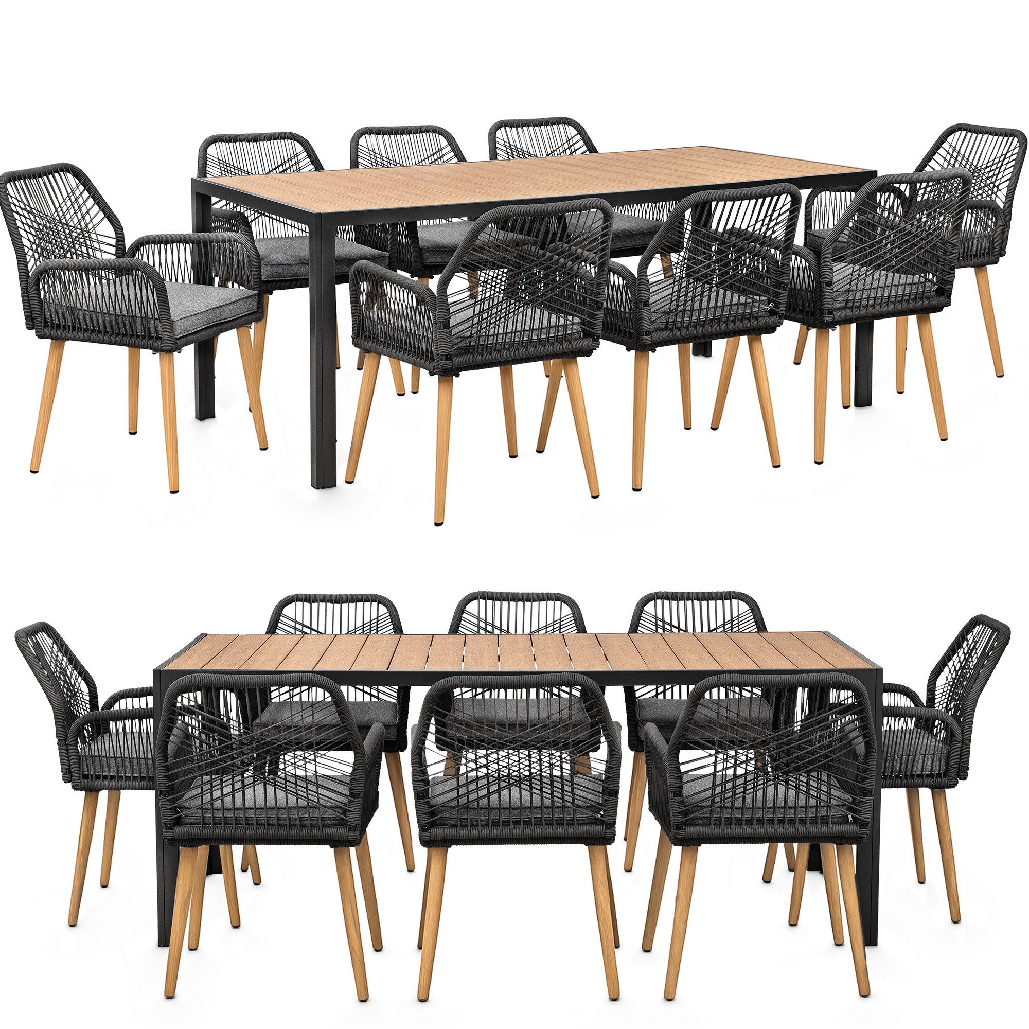 Swing&Harmonie Garten-Essgruppe für 6-8 Personen mit Tisch, Seilgeflecht-St günstig online kaufen