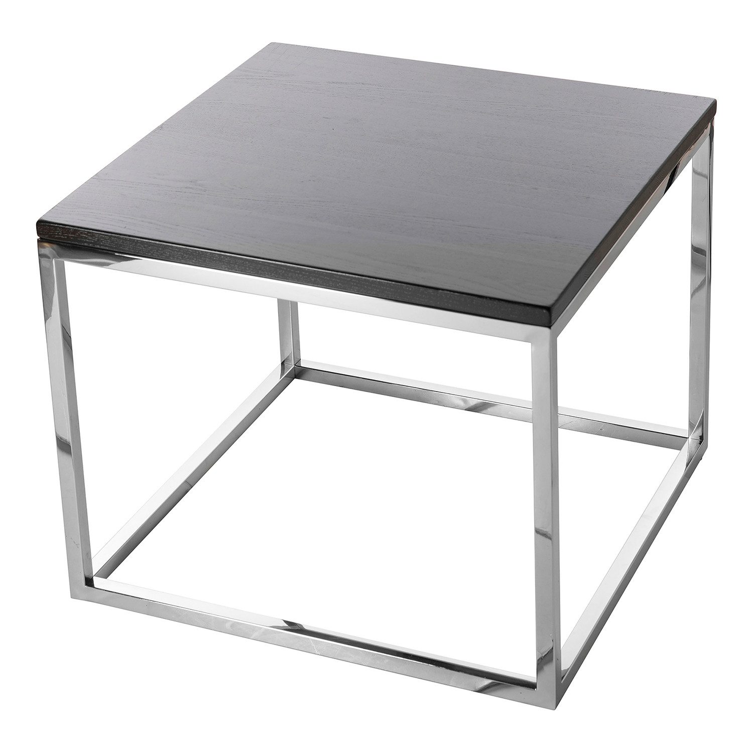 Fink Couchtisch NOVARA Couchtisch - H.45cm x B.55cm- espresso - Edelstahlgestell/Eiche (Loungetisch - Sitzbeistelltisch, Loungetisch - Sitzbeistelltisch), Moderner Sofatisch Wohnzimmertisch Kaffeetisch Beistelltisch