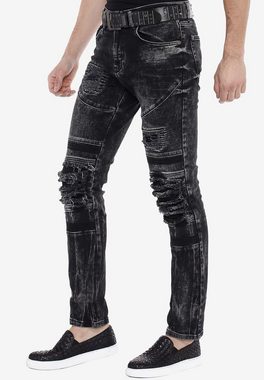 Cipo & Baxx Slim-fit-Jeans im Used-Destroyed-Look in Straight Fit