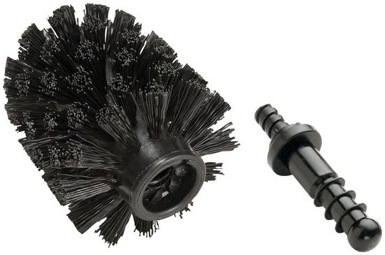 Ersatzbürste, WENKO, (Set, 4-tlg), schwarz, Ersatz-Bürstenkopf mit Adapter, Durchmesser 8 cm