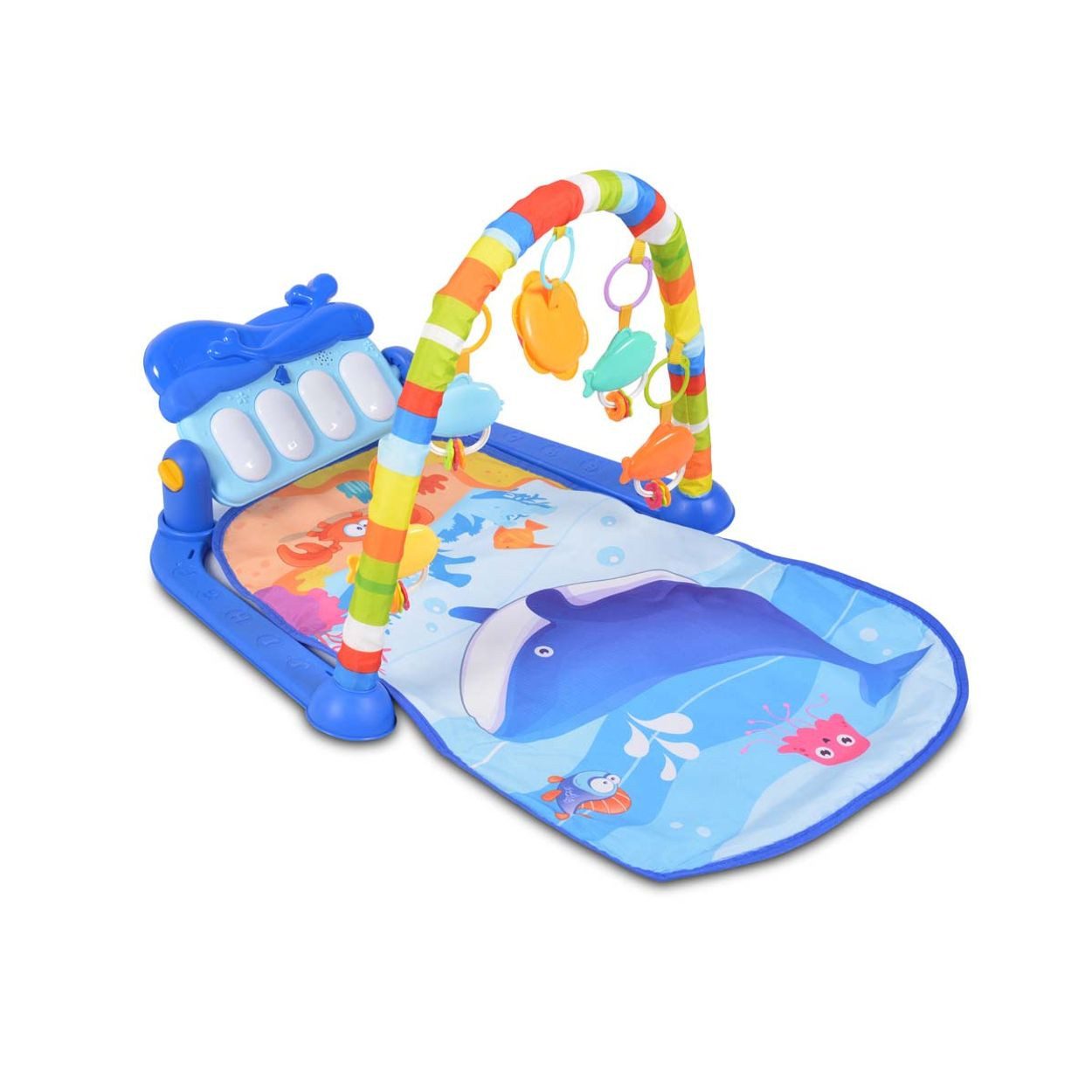Moni Spielbogen Ocean HE0631, Krabbeldecke, 5 Hängespielzeuge, Klaviertasten, 100% Polyester
