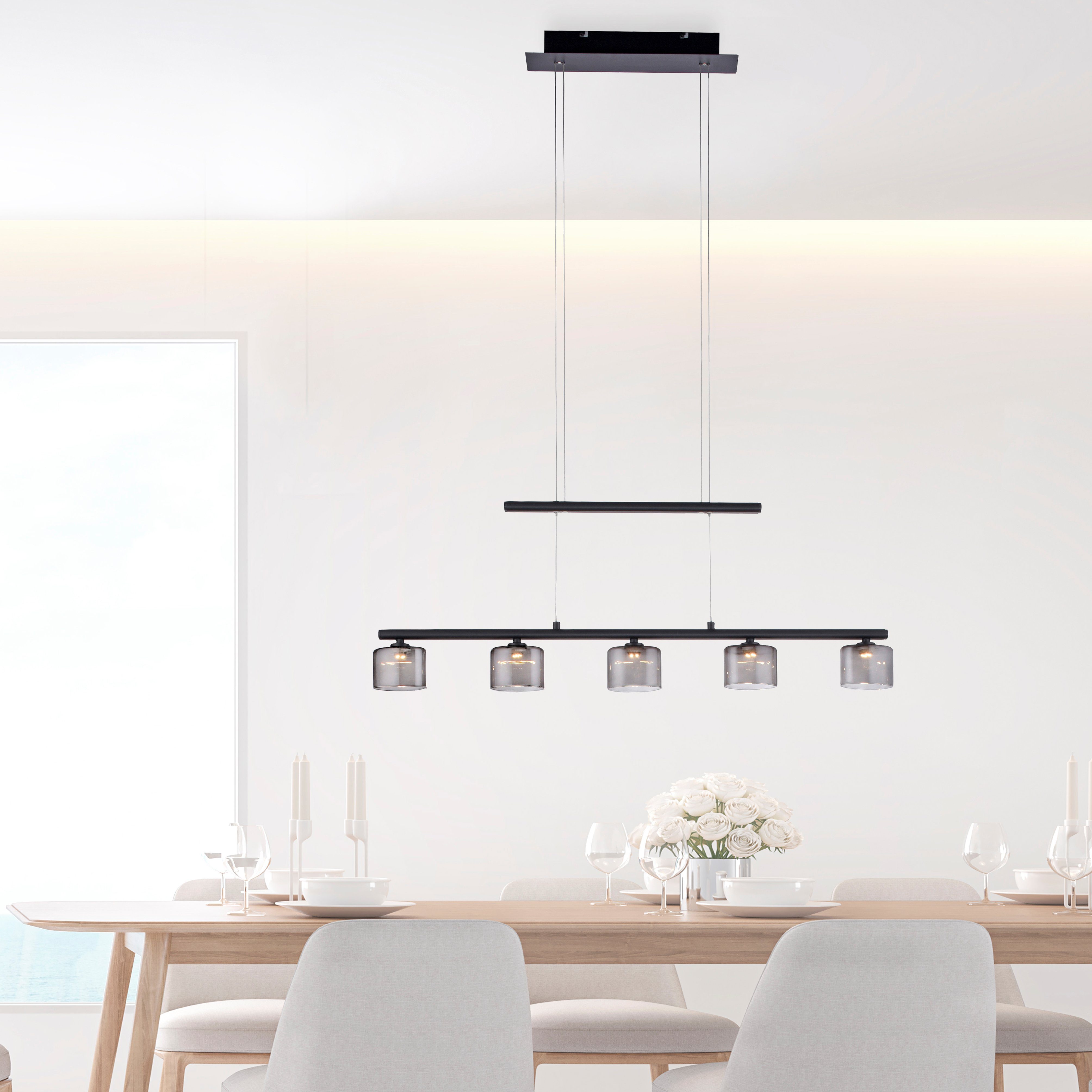 Paul Neuhaus Pendelleuchte LED LED fest Warmweiß, HYDRA, integriert