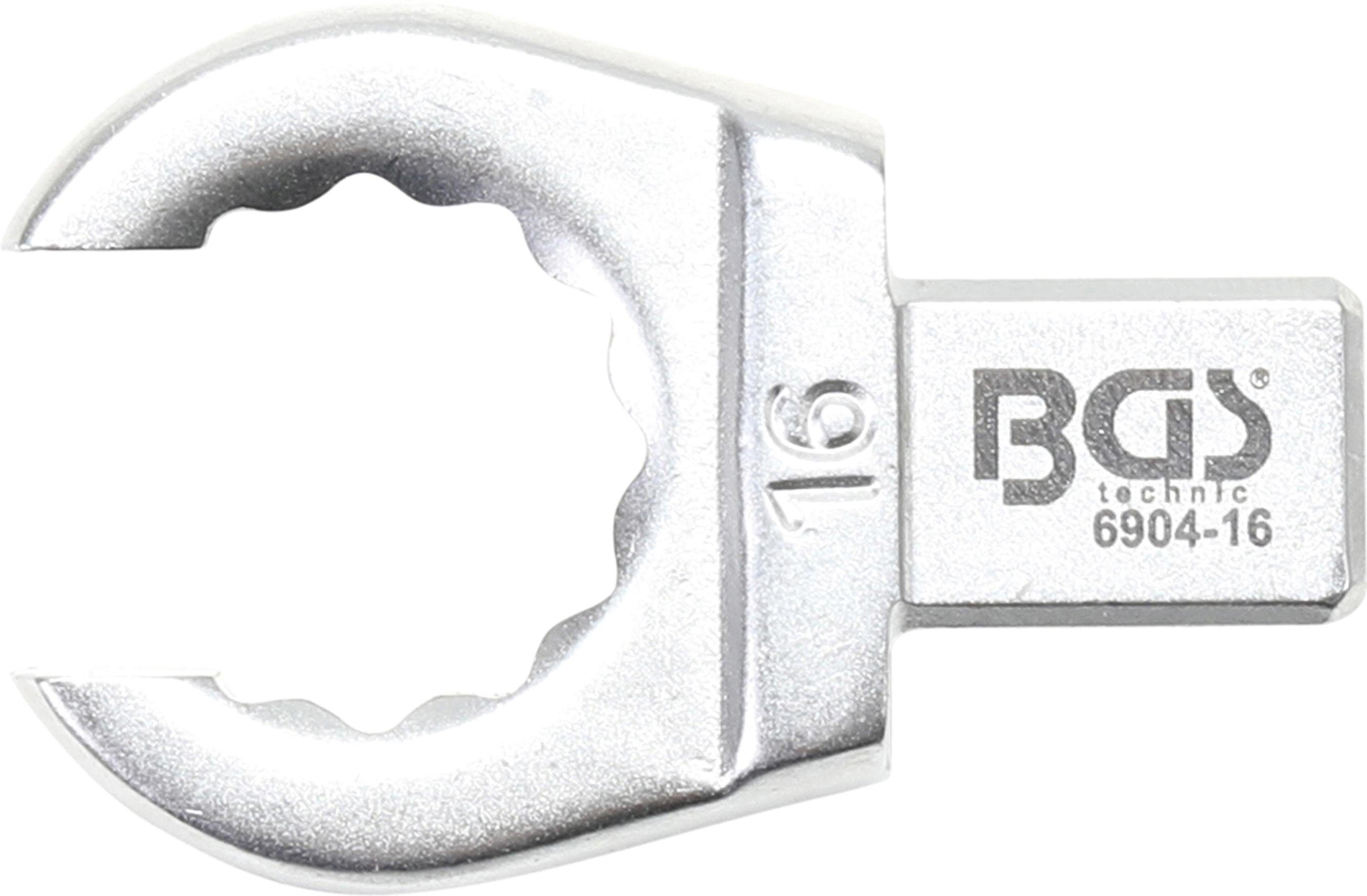 BGS technic Ausstechform Einsteck-Ringschlüssel, offen, 16 mm, Aufnahme 9 x 12 mm