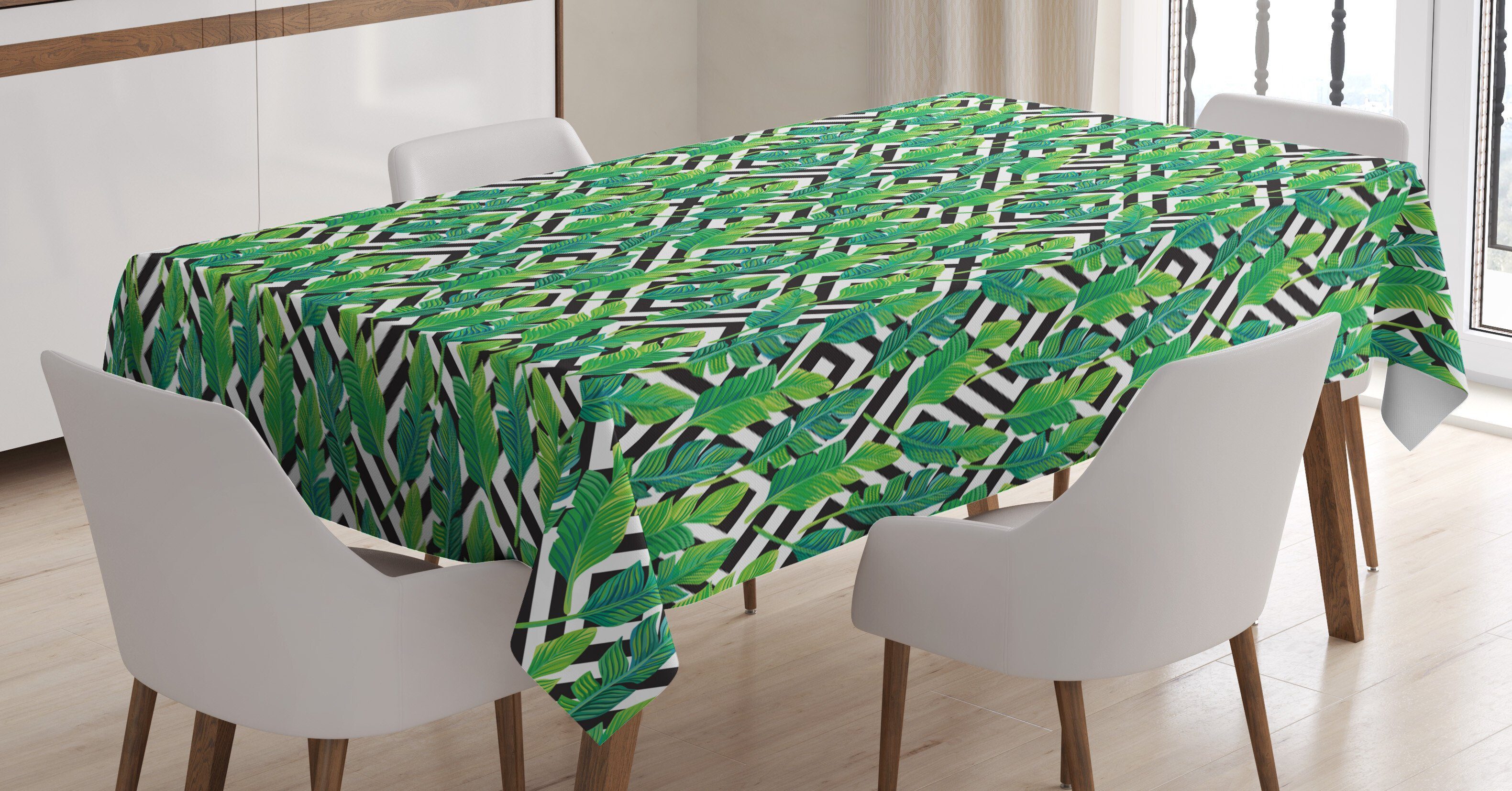 Für Farben, Waschbar den Bereich Abakuhaus Blätter Klare geeignet Moderne Tischdecke Außen Farbfest Minimalistisch Banana auf