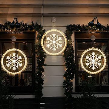 GelldG Fensterleuchter Weihnachten Dekorative Fenster Licht 3D Hängende Lichterkette