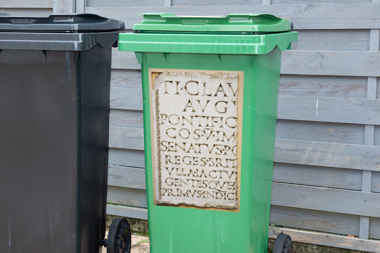 Abfalbehälter Sprichwörter - Zitate Container, Mülleimer-aufkleber, Mülltonne, (1 Wandsticker St), Lateinischer - Text Sticker, MuchoWow