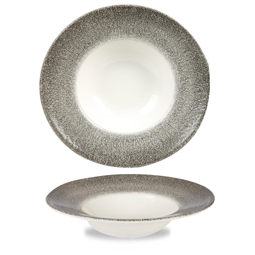 Schale Super Vitrified Studio Prints Raku Quartz Black Teller Tief