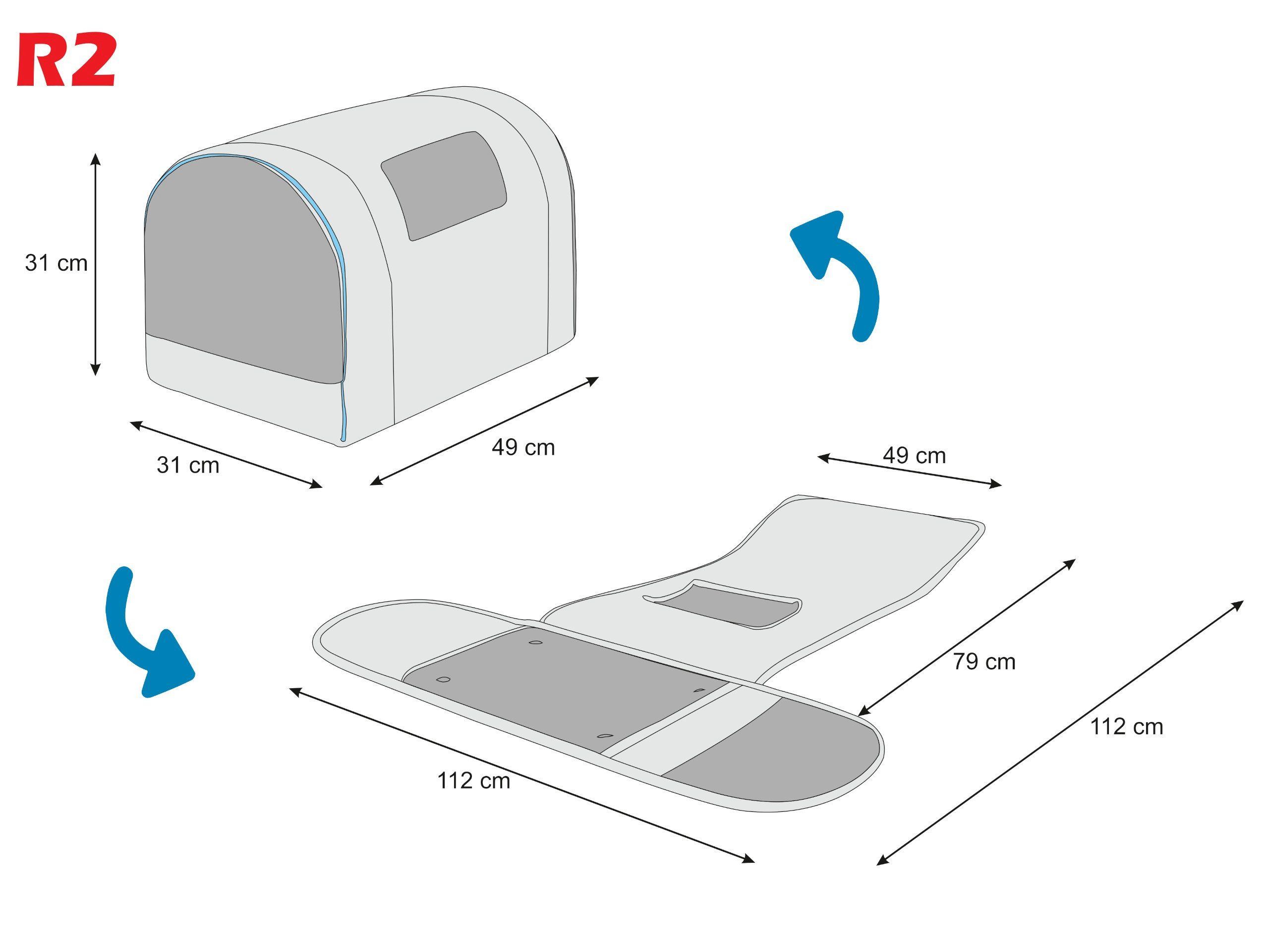 Hobbydog Hunde-Transportbox TUBE faltbare Transporttasche für Haustiere bis 12 kg, Hunde, Katzen und kleine Haustiere, mit Netzfenstern und Seitentasche