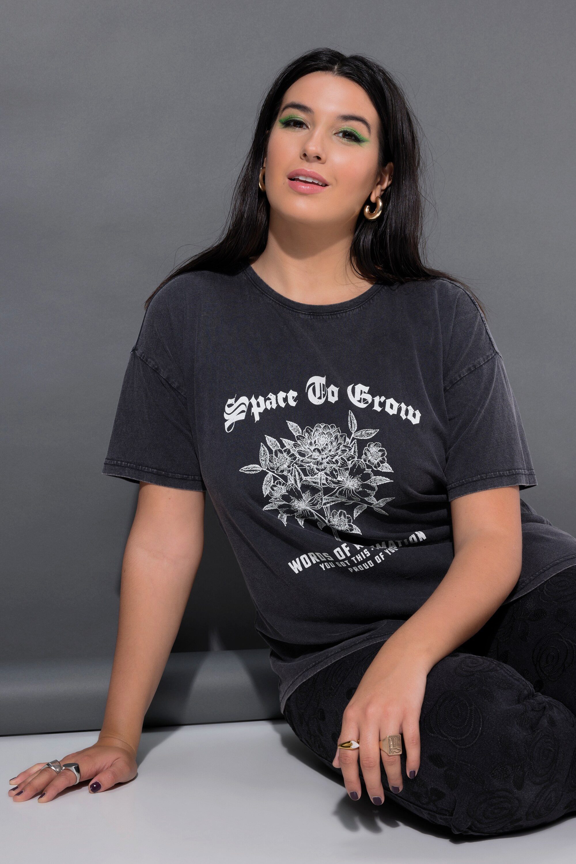 Studio Untold T-Shirt T-Shirt Blossom Flower Print Vintage Look