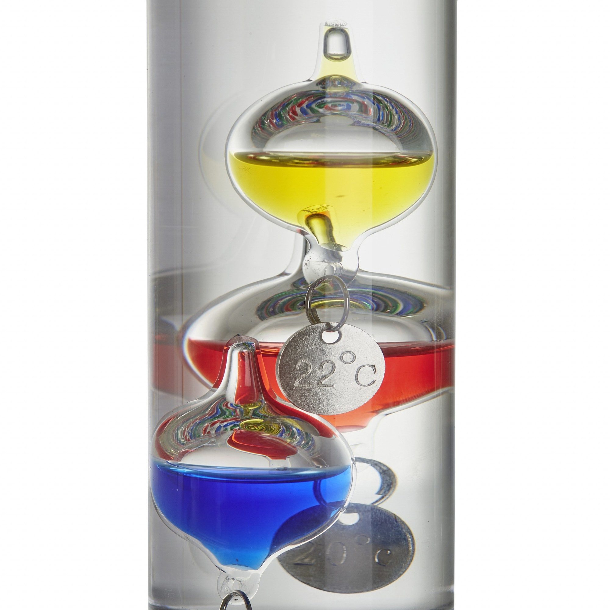 TFA Dostmann Raumthermometer Galileo Galilei Flüssigkeitsthermometer Glas mit 5 Kugeln, 1-tlg., Nach der Idee von Galileo Galilei gefertigt