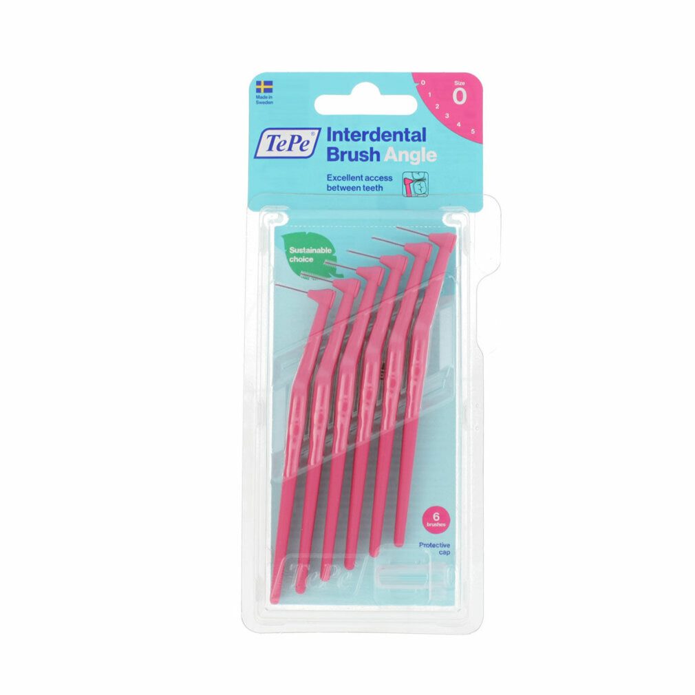 TePe Interdentalbürsten Interdentalbürsten Angle pink 0,4 mm ISO 0, 6 St