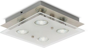 B.K.Licht LED Deckenleuchte Dorado, LED wechselbar, Warmweiß, LED Deckenlampe, eckig, Spot, Schlaf-, Wohnzimmer, inkl. 3W