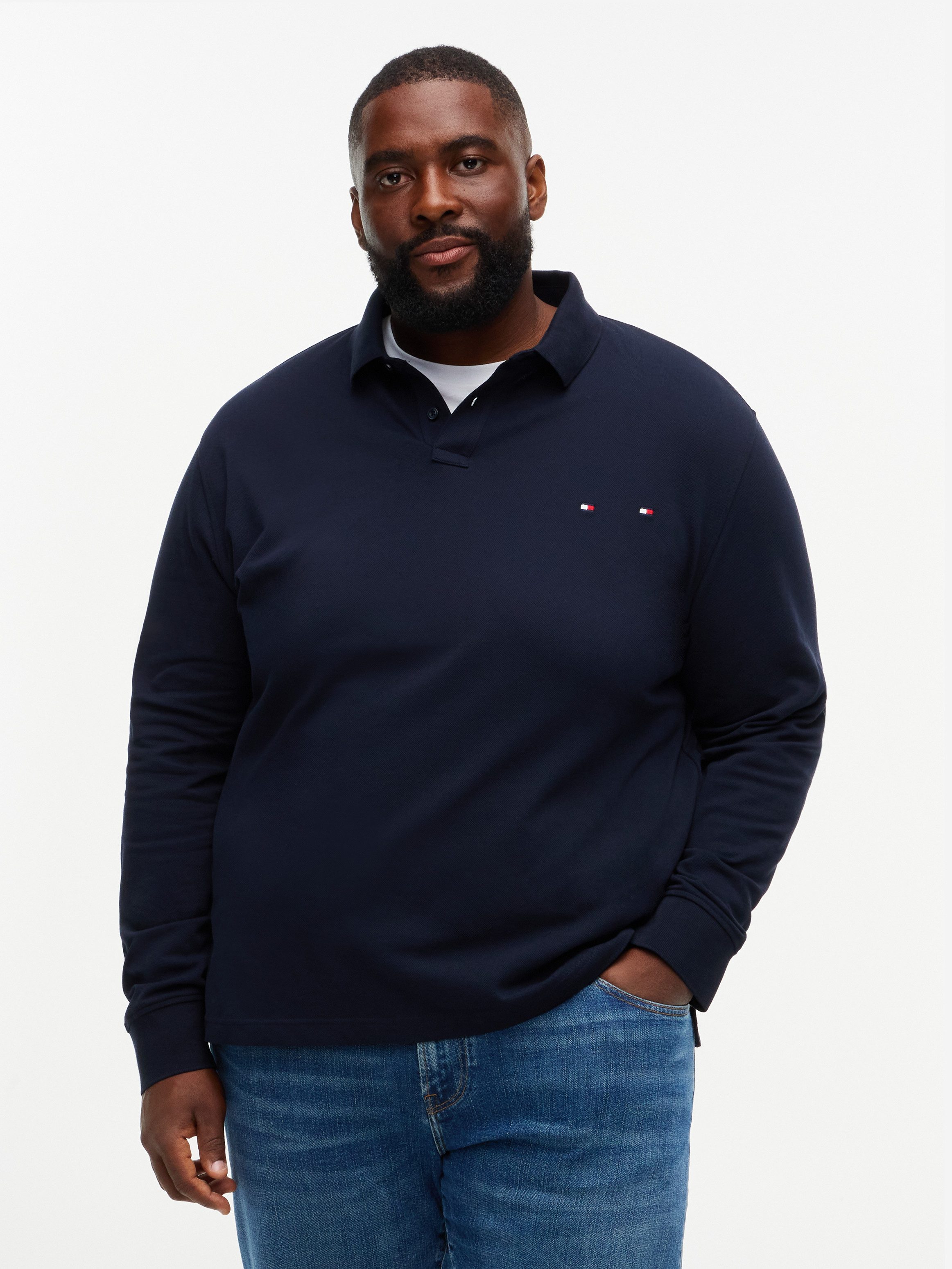 Tommy Hilfiger Big & Tall Langarm-Poloshirt BT-1985 REGULAR LONGSLEEVE Große Größen, Stretch-Pique