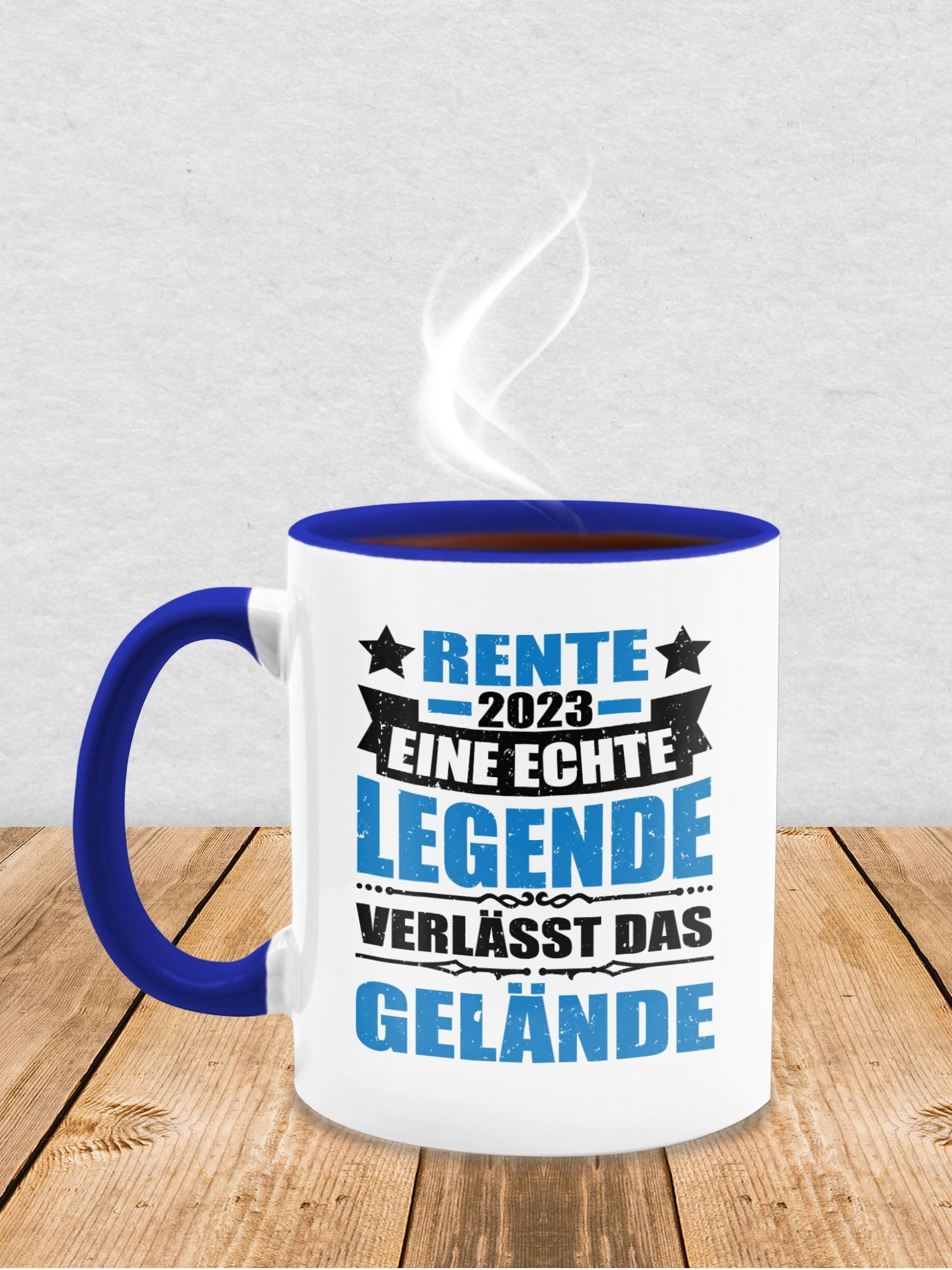 Gelände, 1 2023 Tasse Legende echte Rente verlässt Dunkelblau Shirtracer Keramik, eine das Kaffeetasse Rente Geschenk