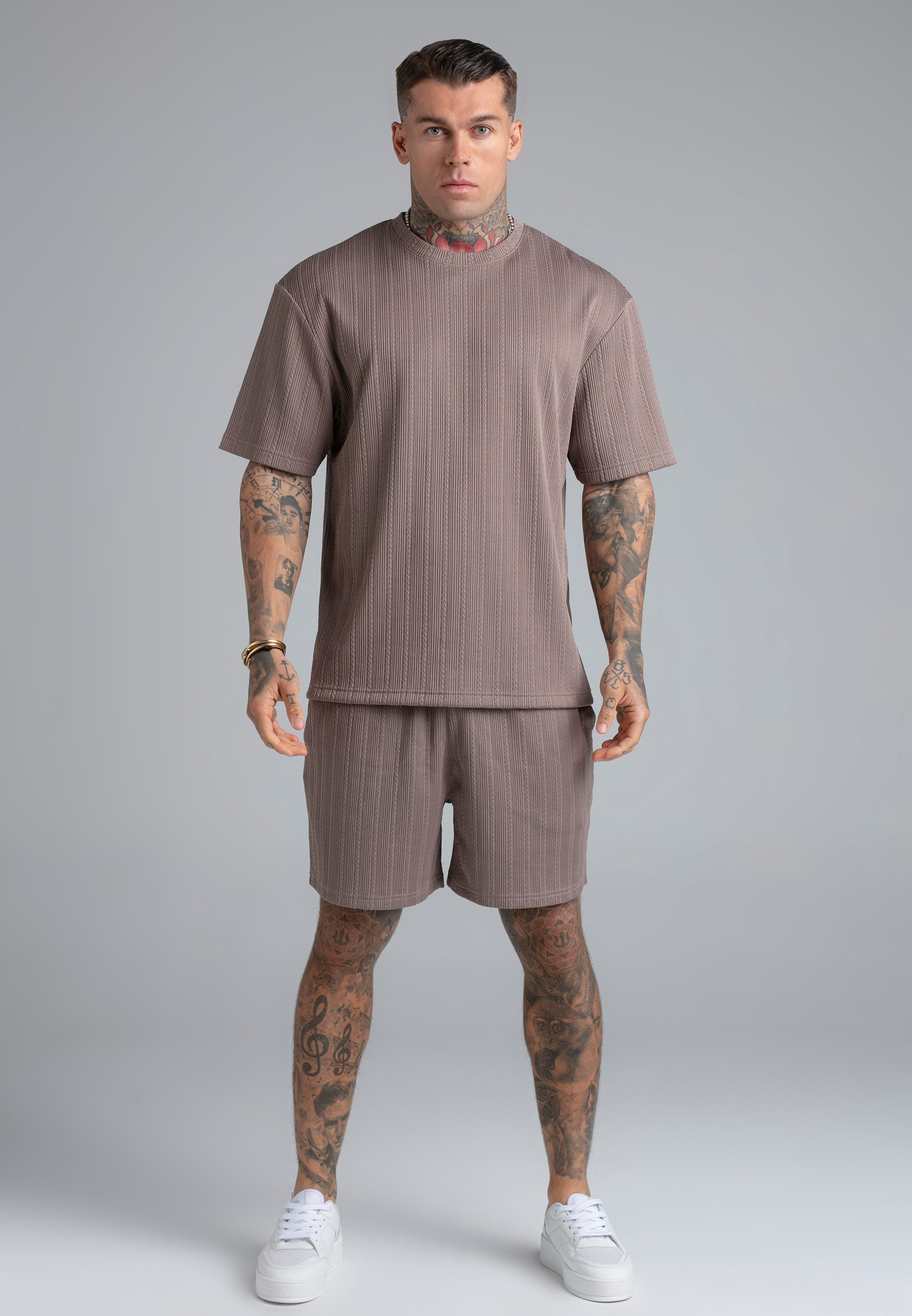 Siksilk Shorts SikSilk Herren Braun Textured Shorts