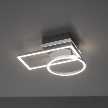 my home LED Deckenleuchte Jorvin, LED fest integriert, Warmweiß, Moderne Deckenlampe stahl L37 x 26 cm, schwenkbar, flache Bauform
