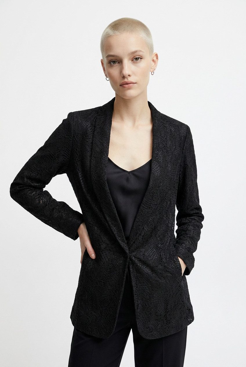 pieces Longblazer PCBOSULLA LACE BLAZER aus Spitze