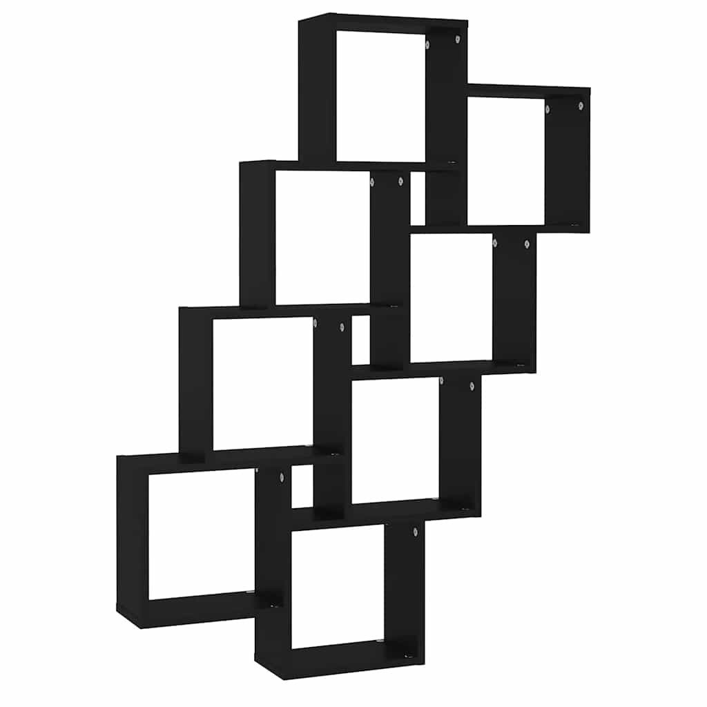 furnicato Wandregal Würfel-90x15x119 cm Schwarz aus Holzwerkstoff, 1-tlg., Stabiles Regal-Element mit viel Stauraum für Bücher und Ornamente