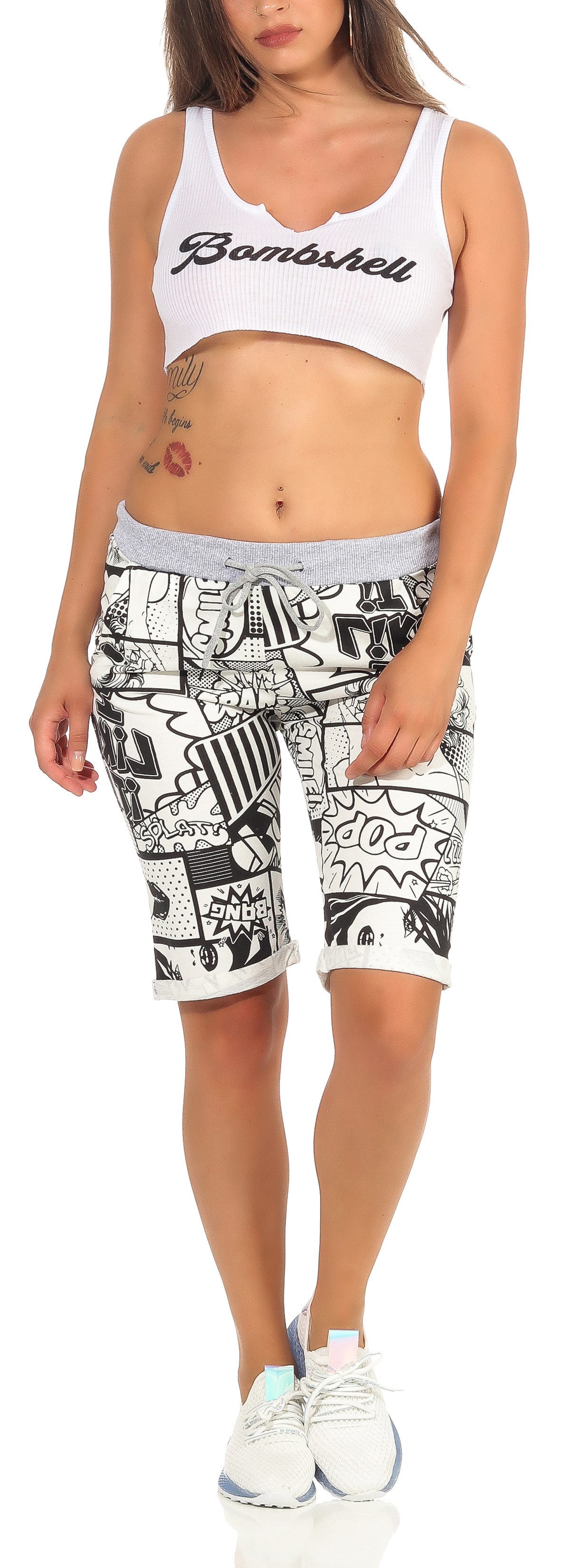 CLEO STYLE Sweatbermudas Bermuda Damen 30 Modell 8 42-46