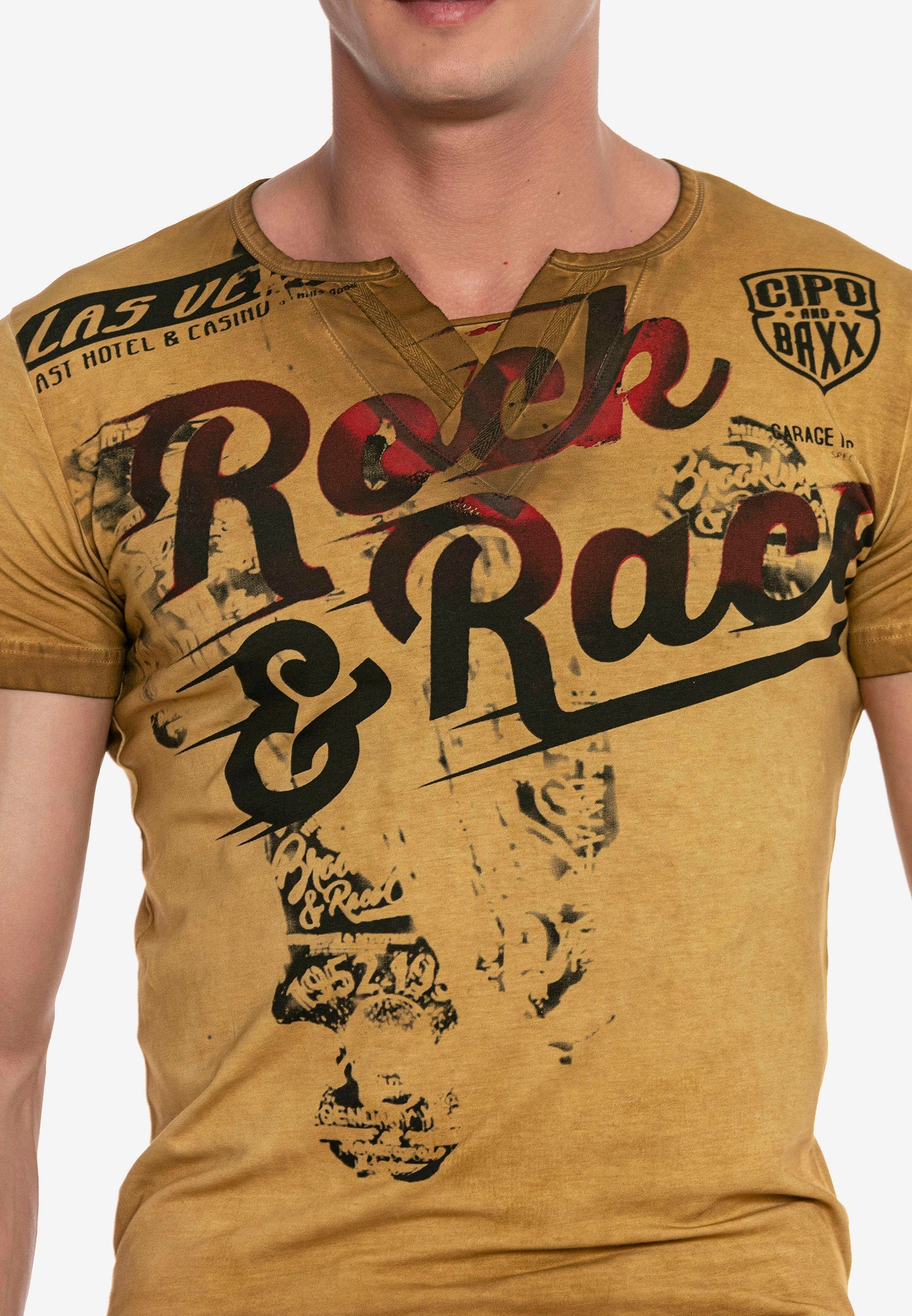 mit & gelb Aufdruck Rock&Pace T-Shirt Baxx Cipo