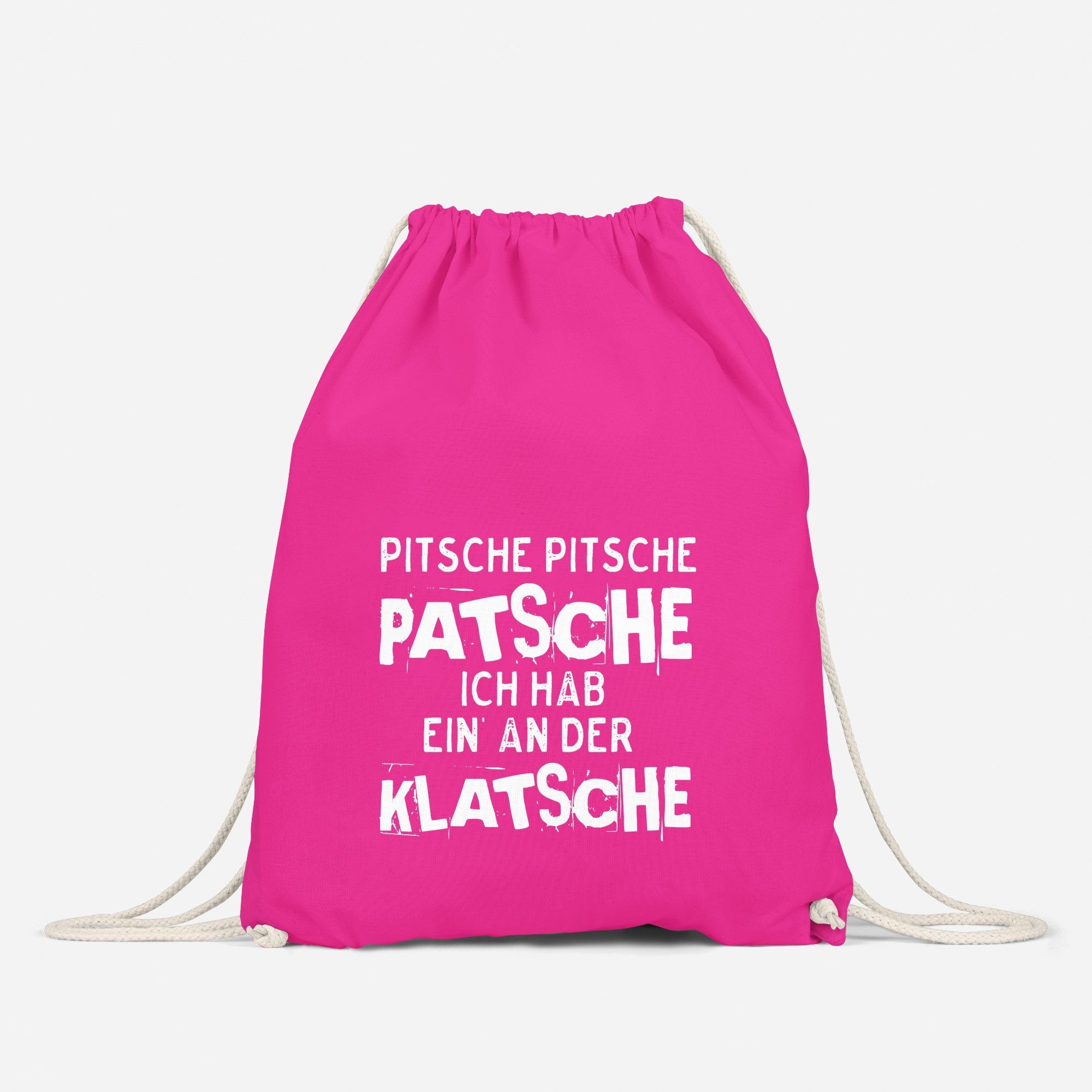 MoonWorks Turnbeutel Turnbeutel Spruch Pitsche Pitsche Patsche Ich hab einen an der Klatsche Gymsac Moonworks®