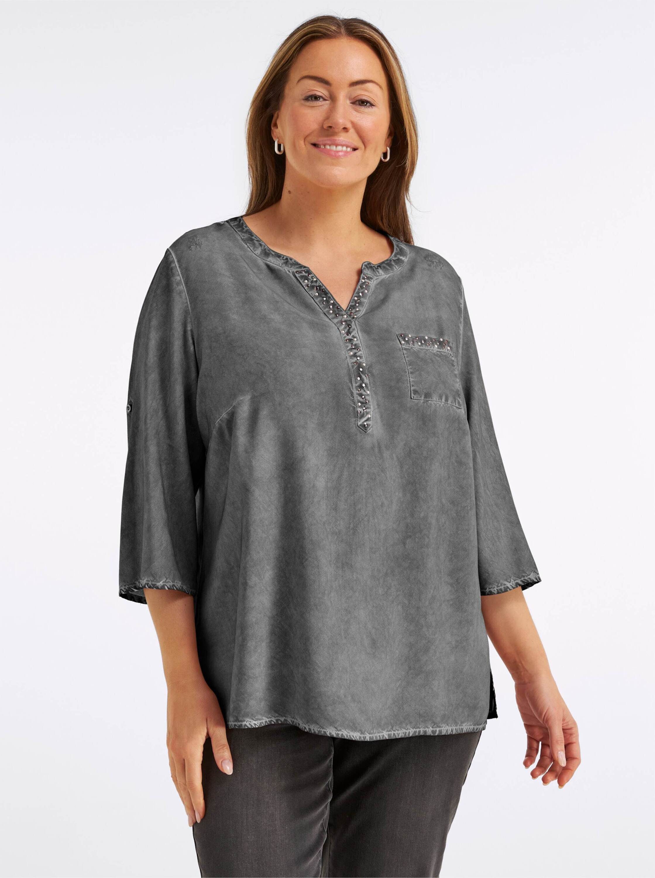 Sieh an! Klassische Bluse Tunika 3/4-Arm günstig online kaufen