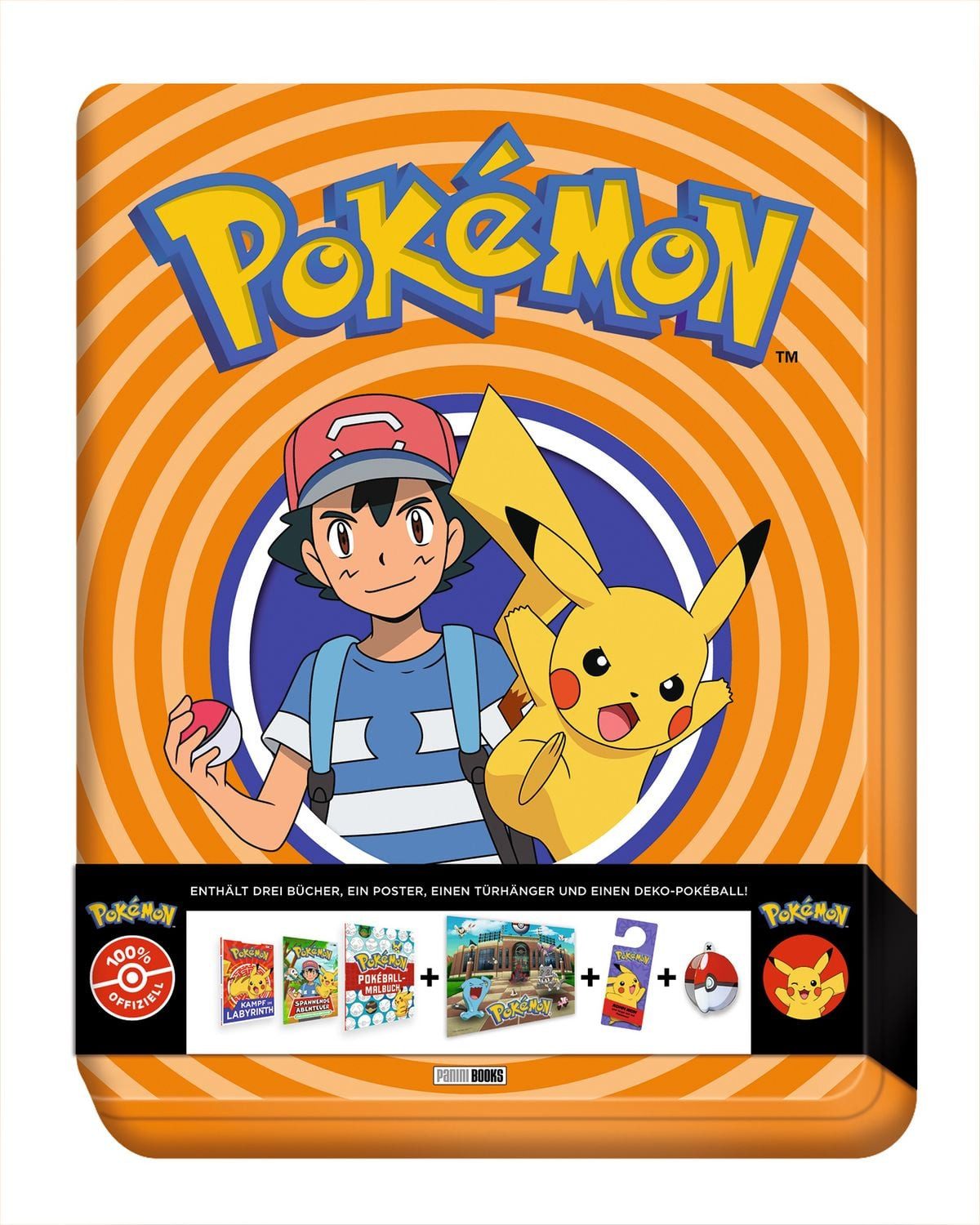 Pokémon: Die große Trainer-Box / Pokémon, Stabile kartonierte Geschenkbox mit drei Büchern, einem Poster, einem Türhänger und einem Deko-Pokéball!, X