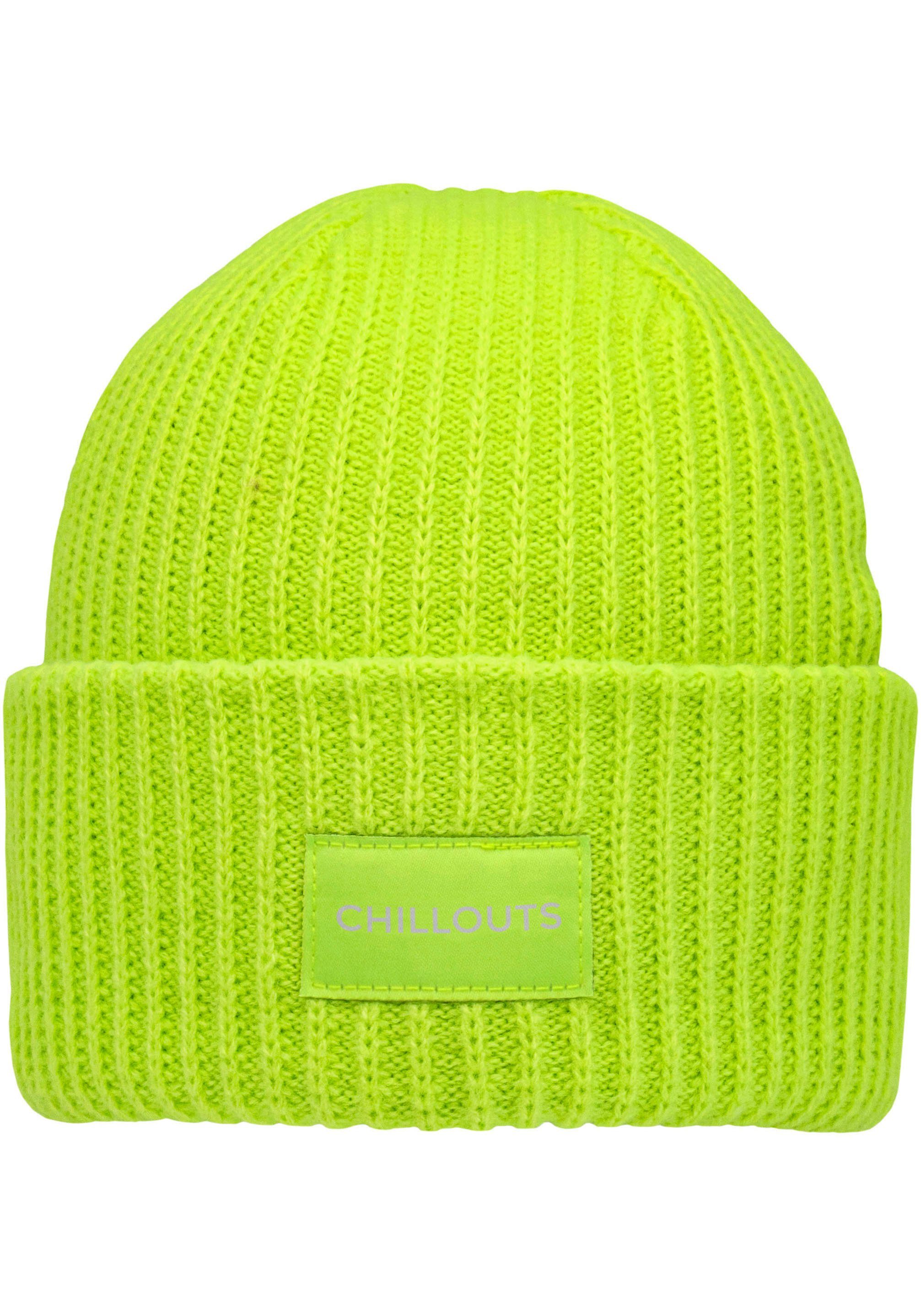 chillouts Strickmütze Kara Hat Klassischer Rippenstrick lime