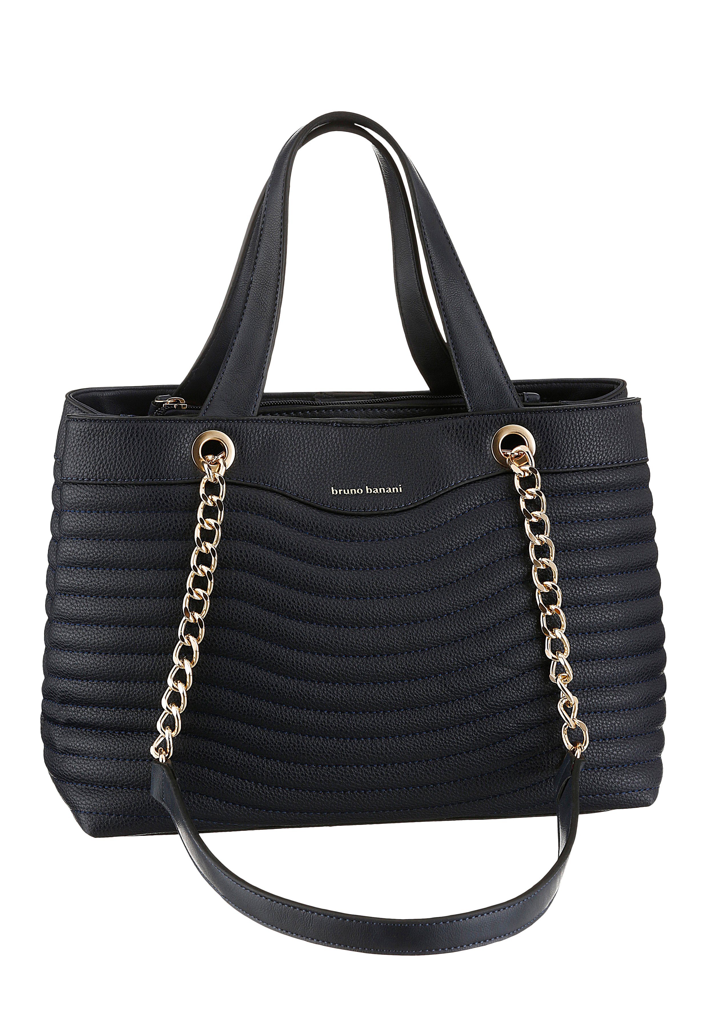 Bruno Banani Henkeltasche, mit goldfarbenen Kettendetails navy