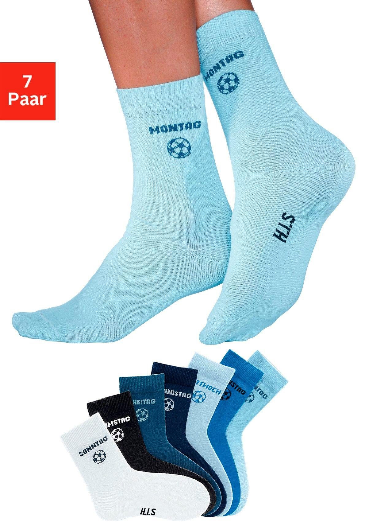 (7-Paar) mit Socken Fußballmotiv Kinder H.I.S für