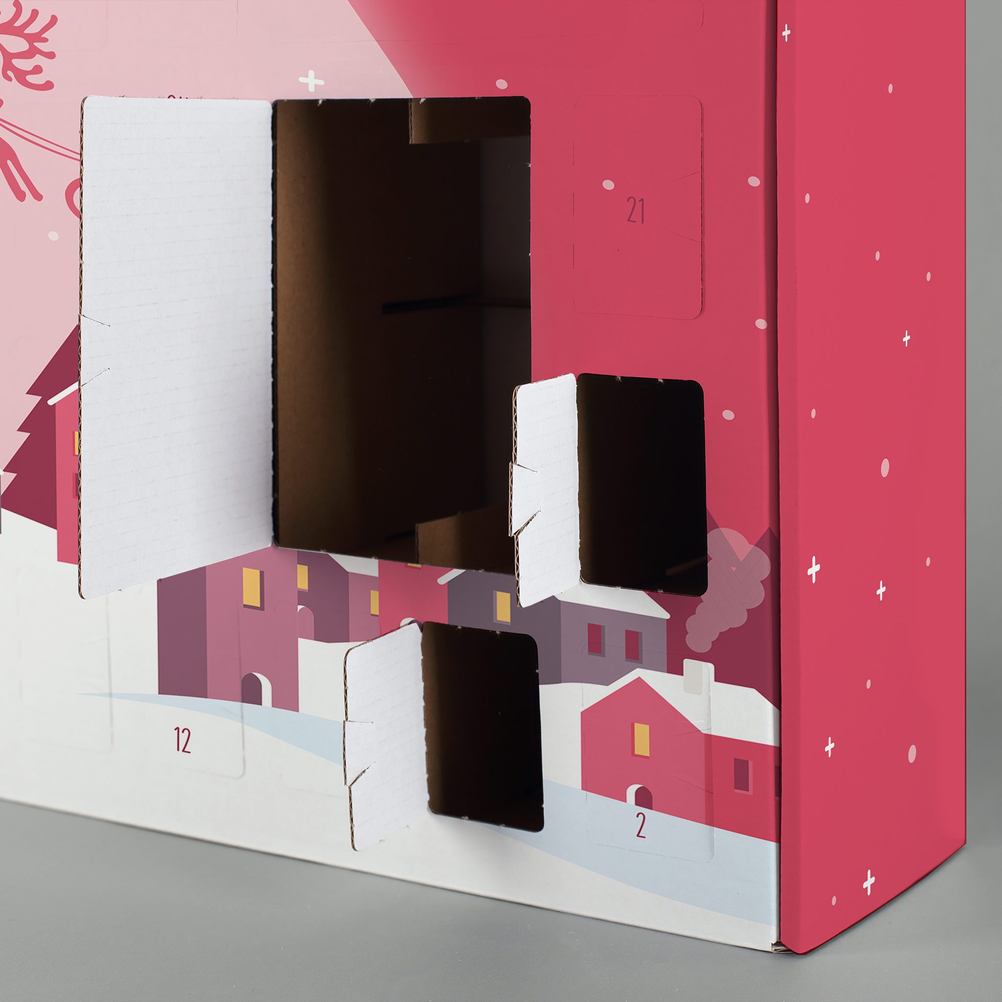 Herz & Heim befüllbarer Adventskalender mit festlichen Motiven zu Weihnachten - DIY Adventskalender, zum selbst Befüllen, aus stabiler Pappe – Bild 3 von 5