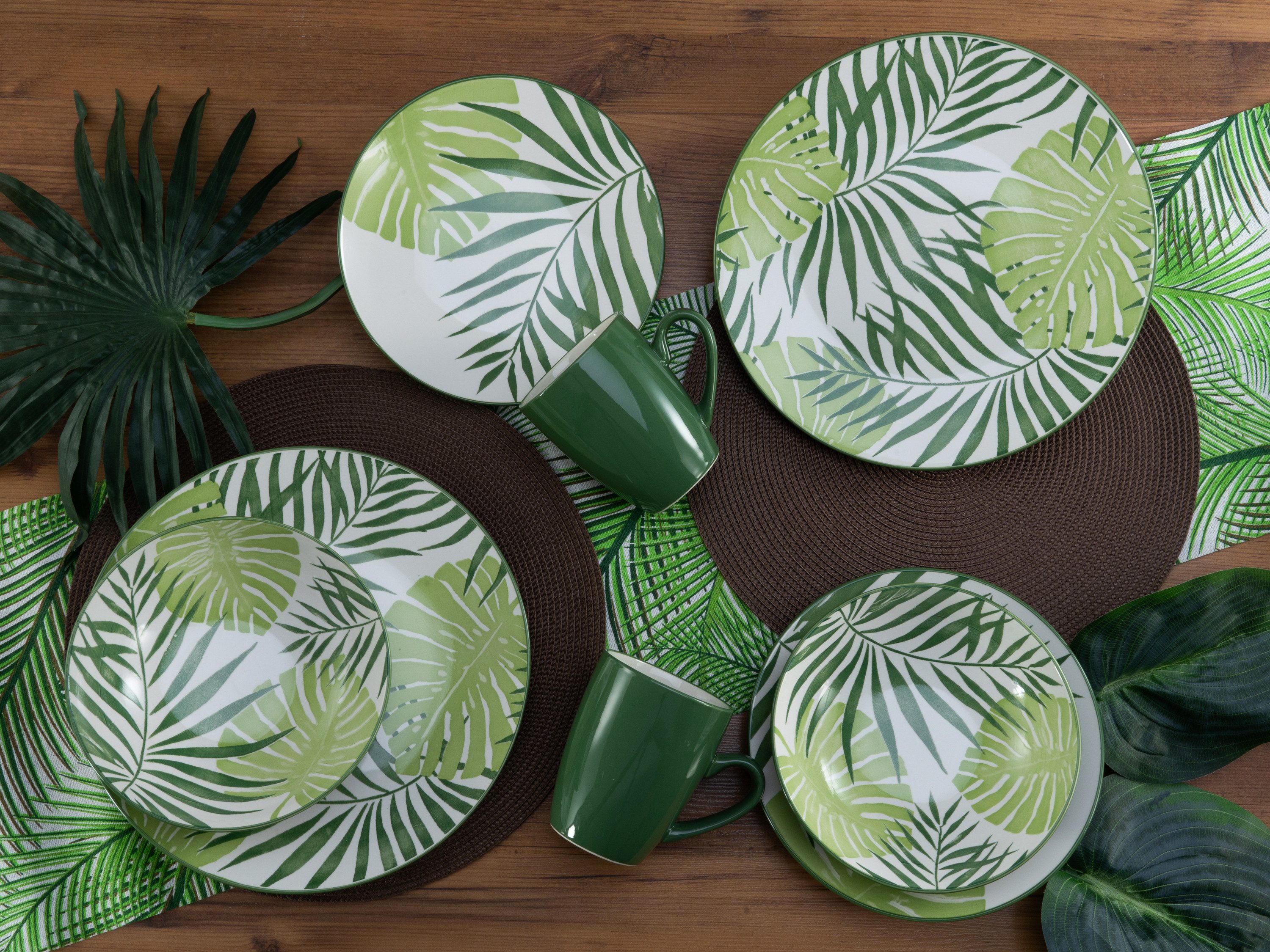 creaTable Kombiservice Tropicana Grün (16-tlg), 4 Personen, Steinzeug – Bild 5 von 5