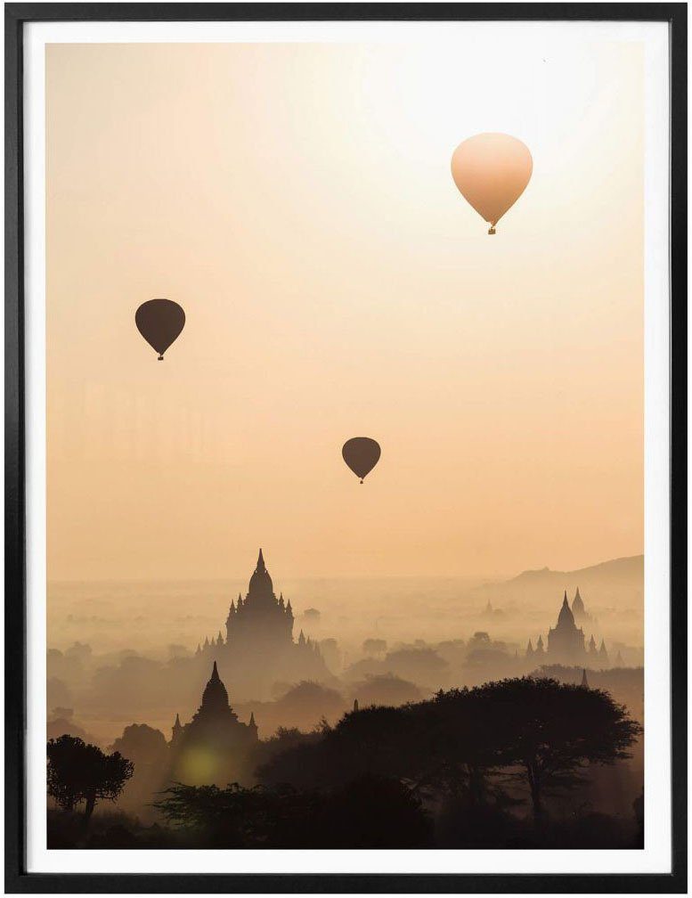 Wall-Art Poster Morgen über Wandposter Bagan, Wandbild, St), Bild, Poster, Landschaften (1