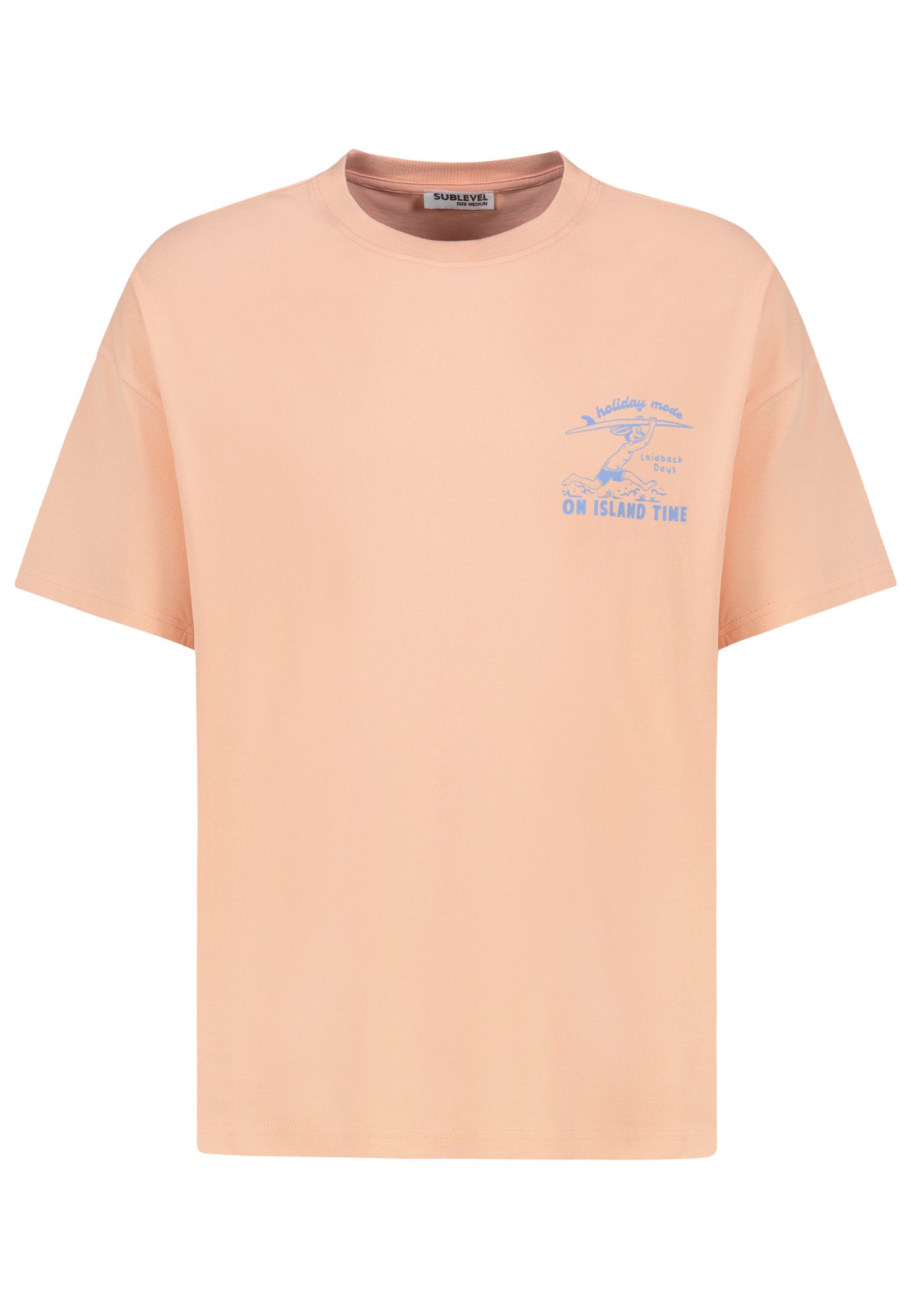 SUBLEVEL T-Shirt Herren T-Shirt Relaxed Fit mit Surfer-Prints Baumwollshirt, verschiedene Drucke auf Vorder- und Rückseite