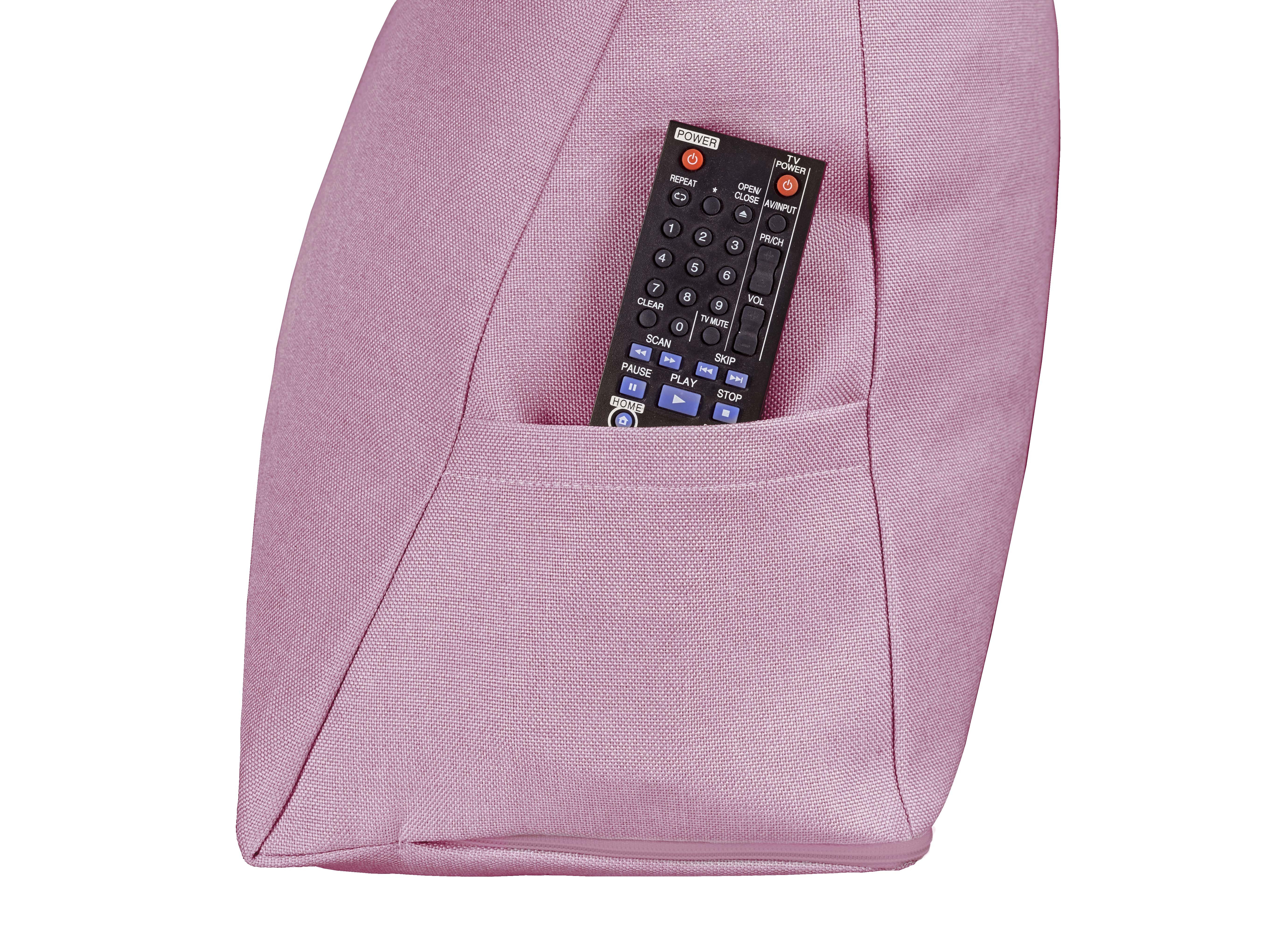 XDREAM Rückenkissen ergonomisches Keilkissen für Bett und Sofa, 1-tlg., als Kopfkissen oder Venenkissen verwendbar, mit praktischem Seitenfach