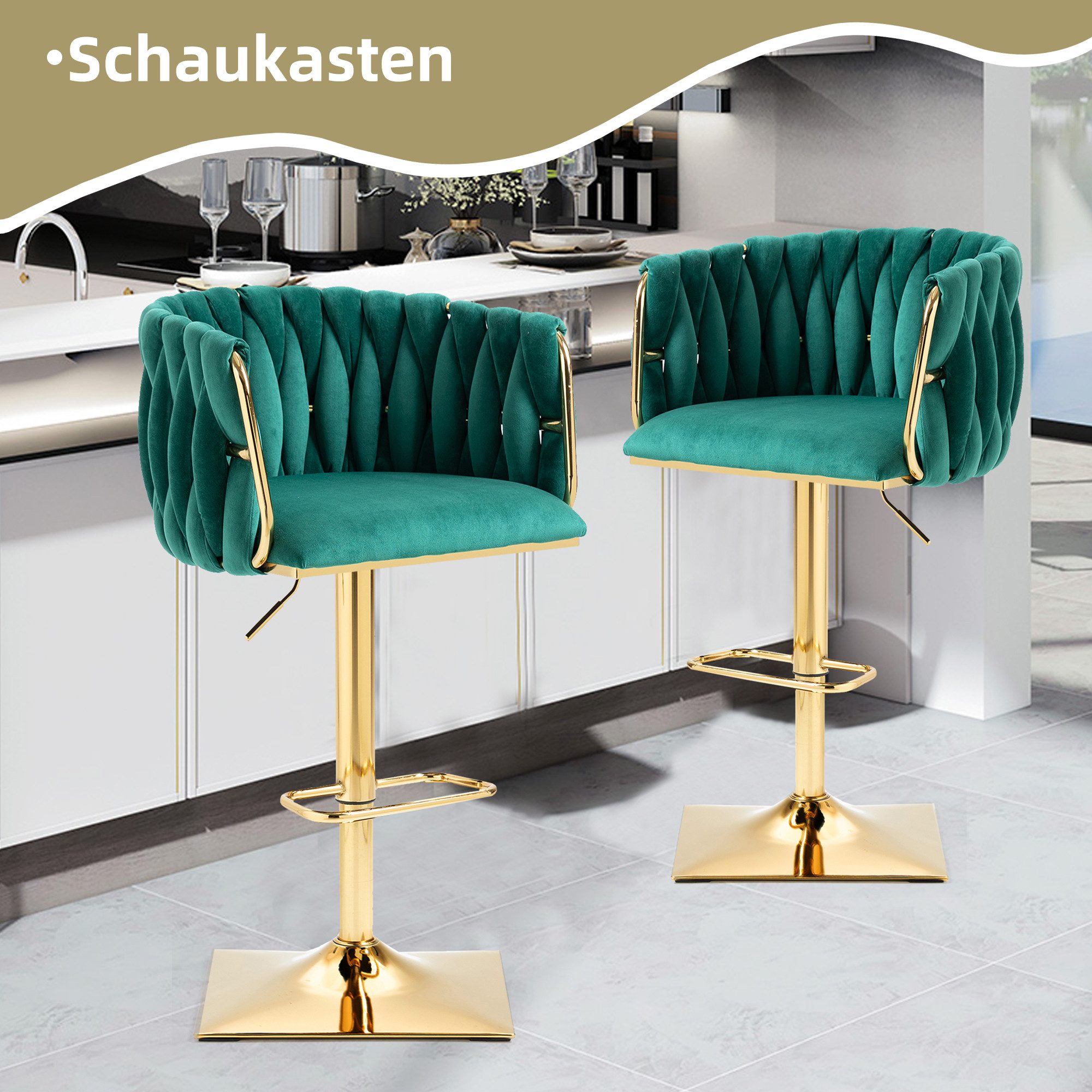 LVHOM Barhocker 360° drehbare moderne Samt-Barstühle, günstig online kaufen