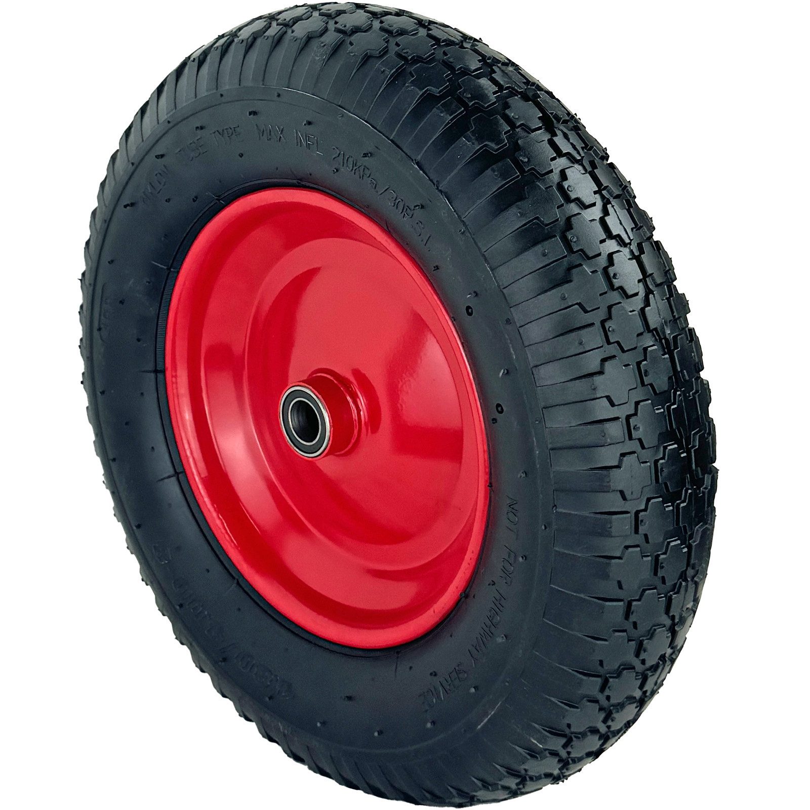 TRUTZHOLM Schubkarren-Rad 390x95 mm 4.80 4.00-8 Luftbereifung inkl. Achse Ersatzrad Metallfelge (1 St)