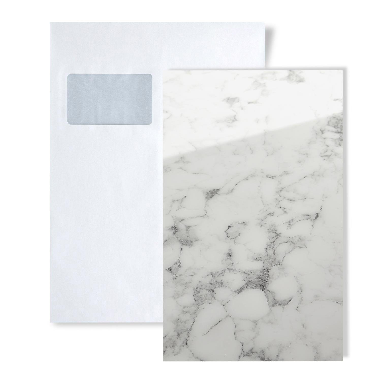 Wallface Dekorpaneele 1 MUSTERSTÜCK S-19345 DIN A5 Wandpaneel Muster MARBLE AR+, BxL: 15x20 cm, (1 MUSTERSTÜCK, Produktmuster, 1-tlg., Muster des Dekorpaneels) weiß