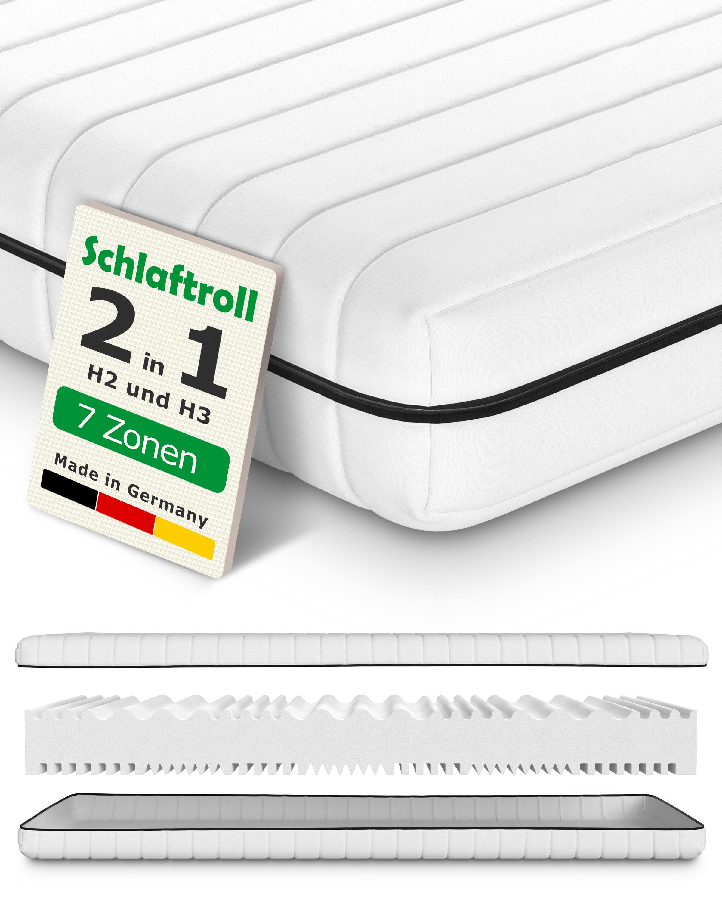 Kaltschaummatratze 18 cm 7-Zonen matratze 140x200 günstig online kaufen
