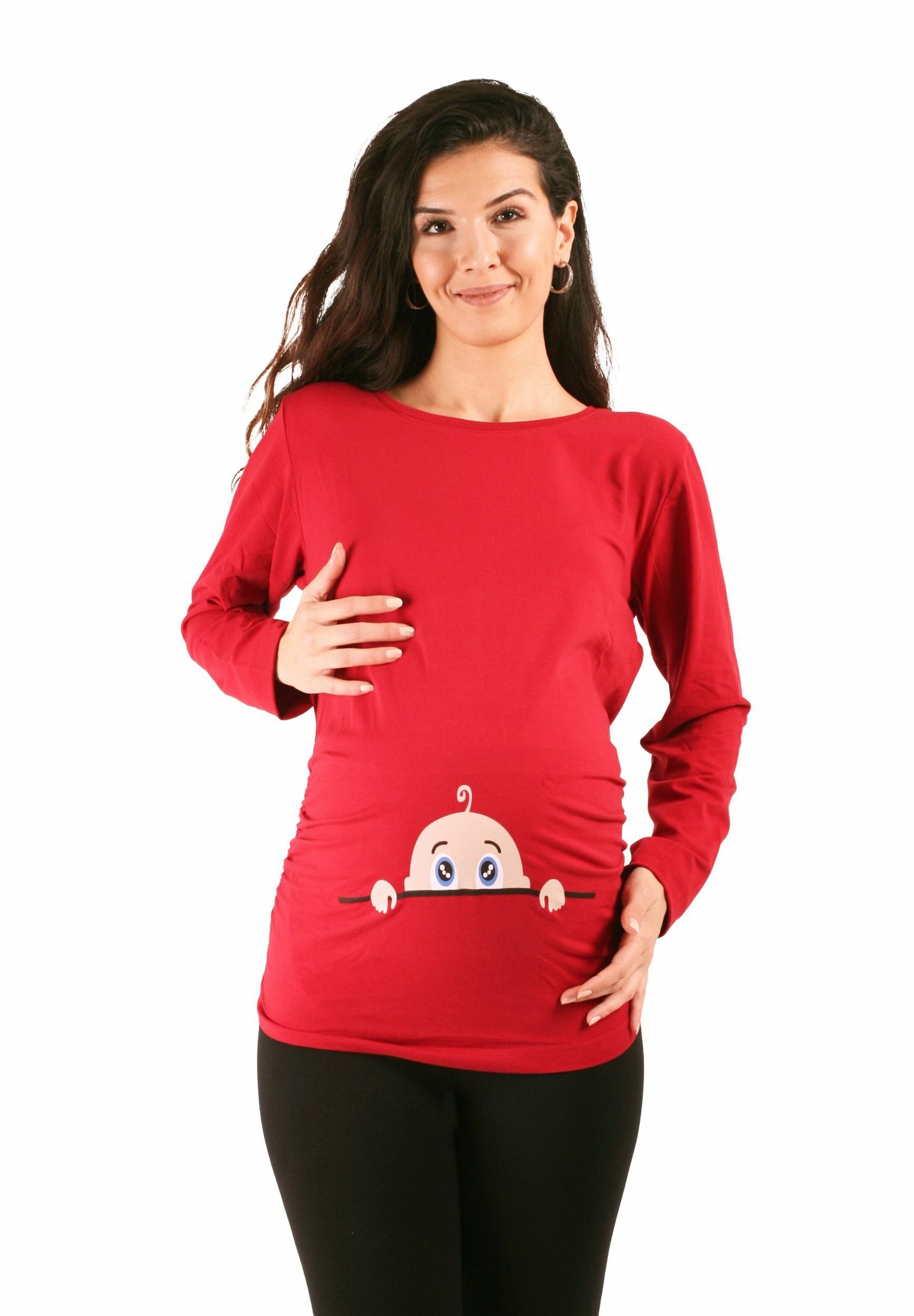 M.M.C. Umstandsshirt Neugieriges Baby mit Motiv