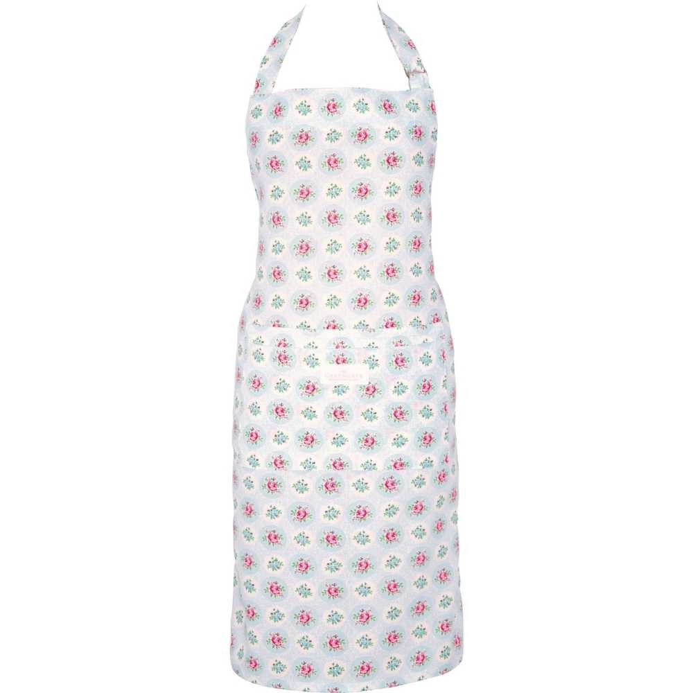 Greengate Kochschürze Greengate Schürze ELLE PALE BLUE Blau Weiß mit Blumen