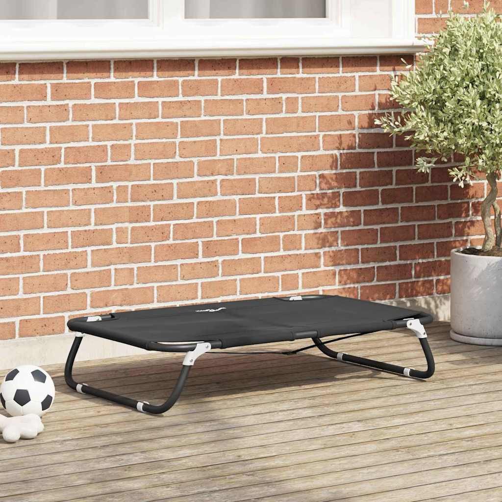 vidaXL Hundebett, Hundebett Schwarz 90 x 55 x 18 cm Stahl