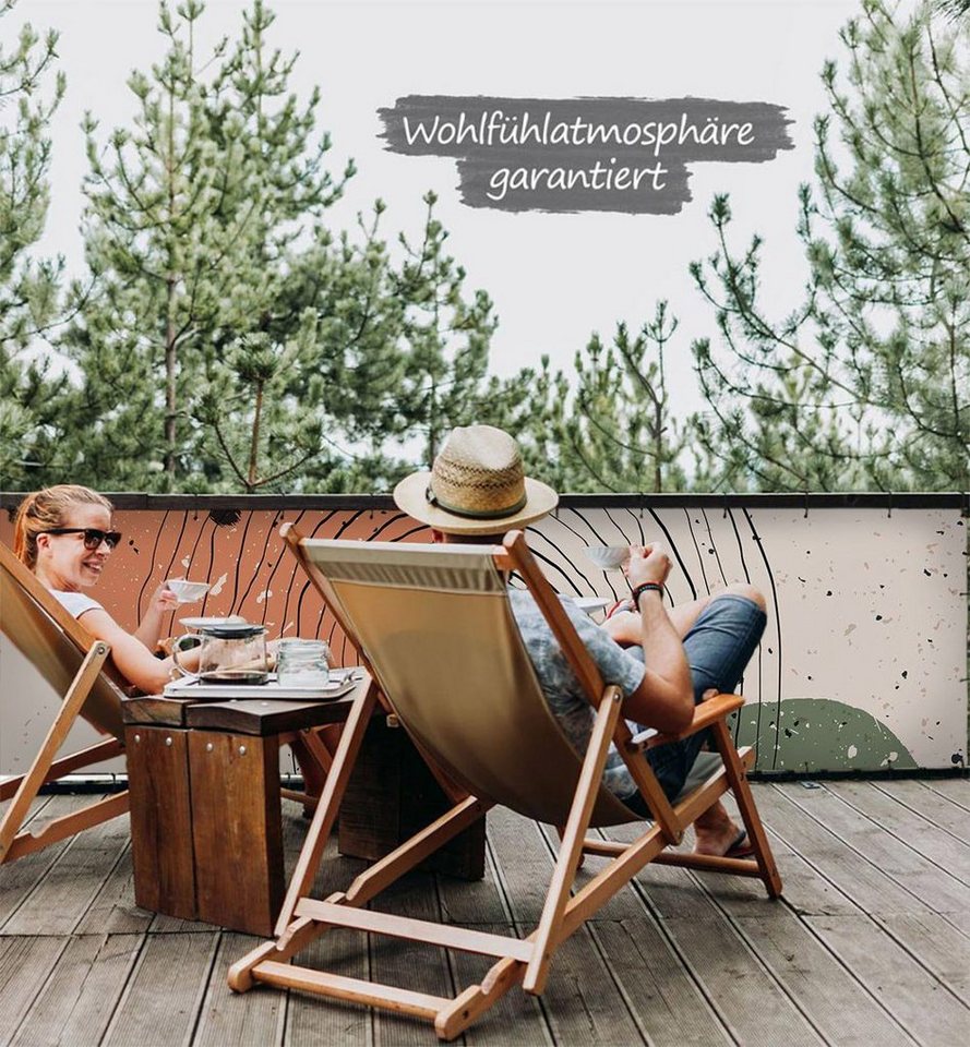 Thumbnail - MyMaxxi Sichtschutzelement Balkonbanner Runde Formen Balkon Sichtschutz Garten