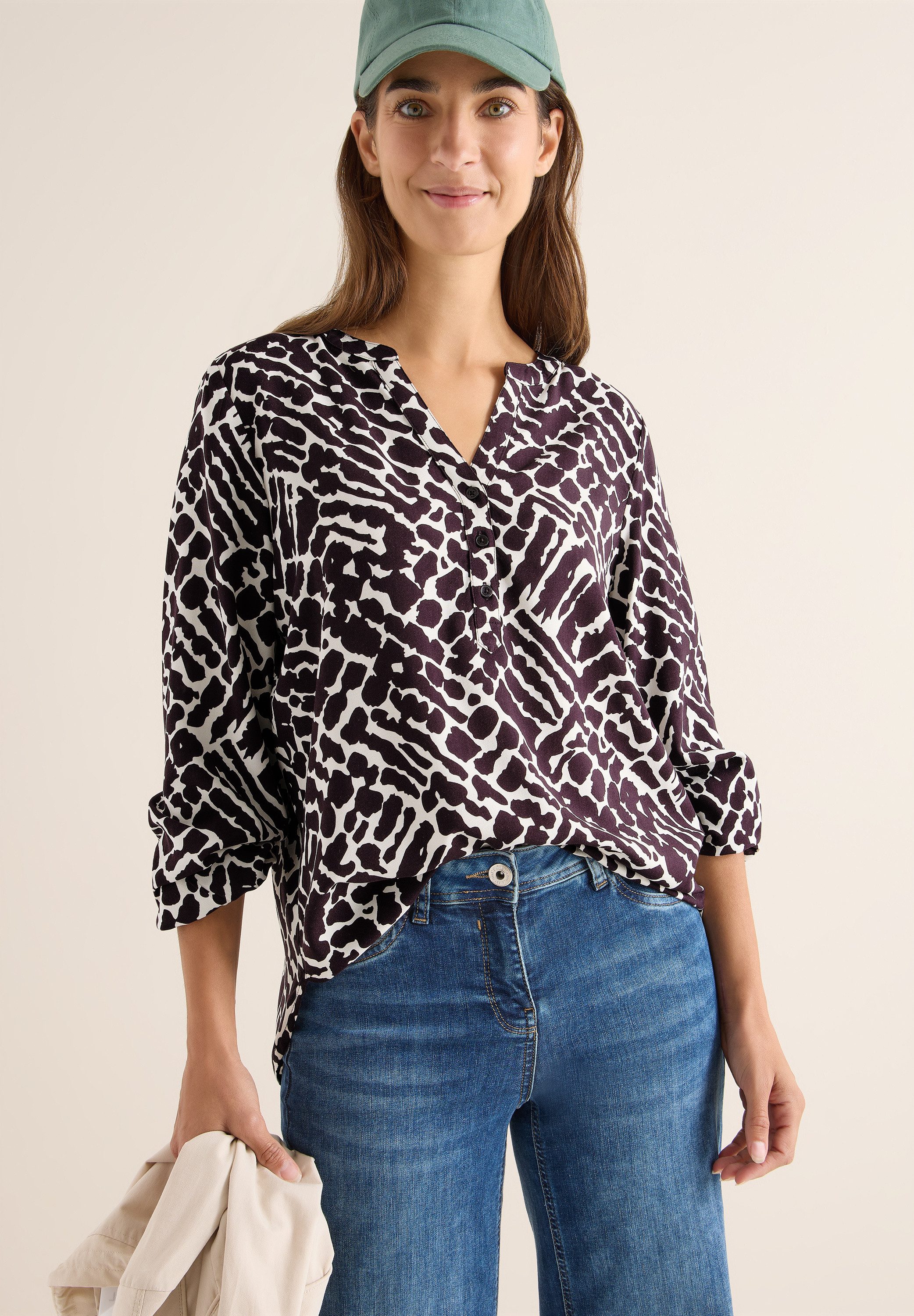 CECIL Shirtbluse fließende Qualität, figurumspielend günstig online kaufen