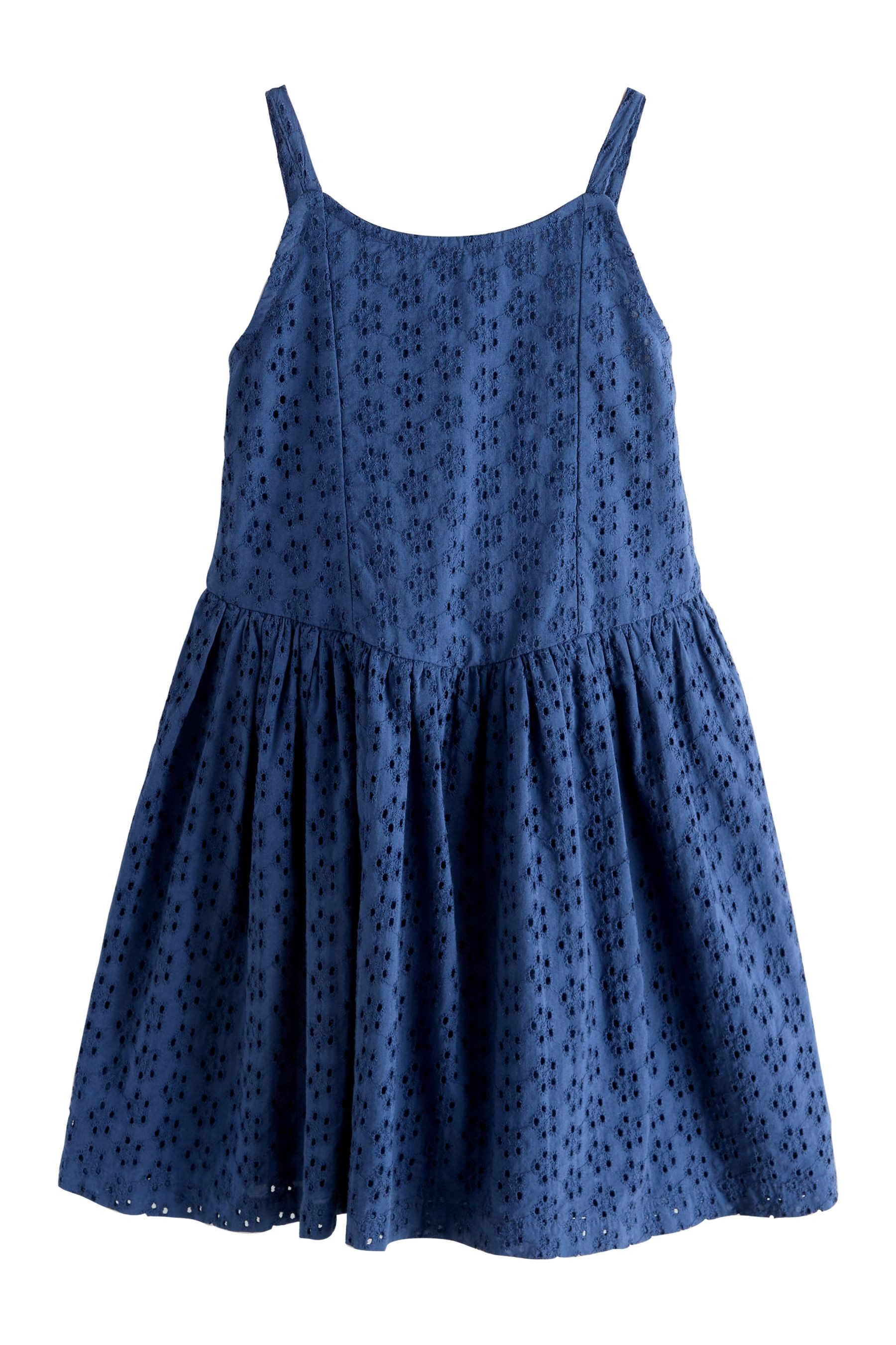 Sommerkleid Trägerkleid mit Lochstickerei