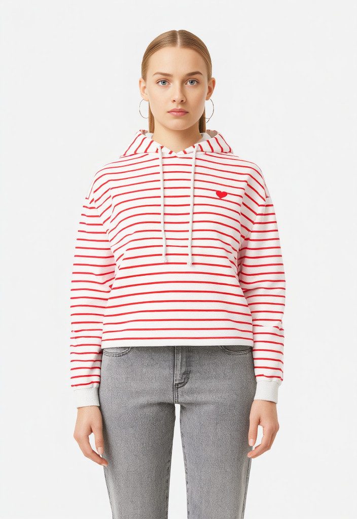 pieces Kapuzensweatshirt PCCHILLI LS HOODIE STRIPES EMB NOOS BC günstig online kaufen