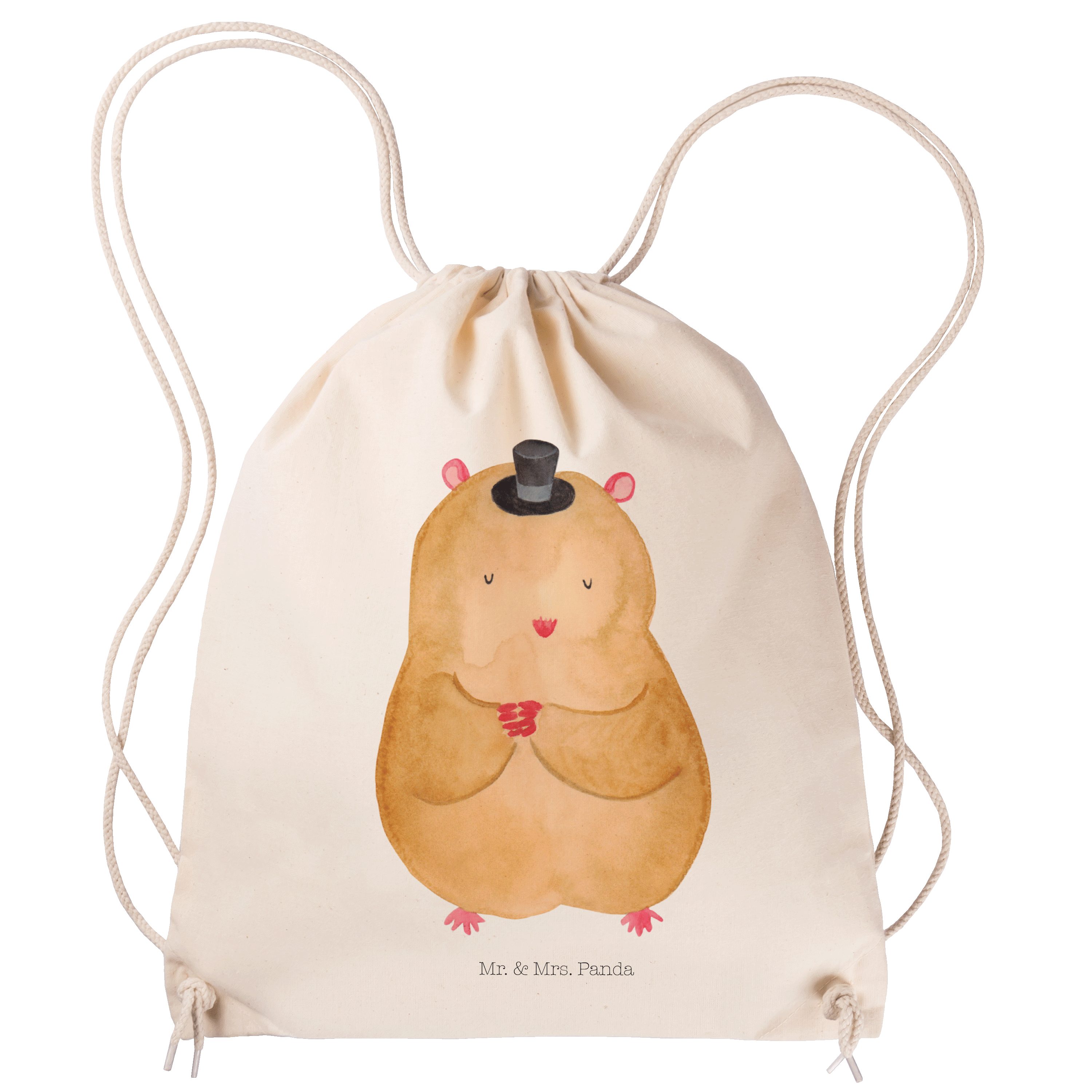 Mr. & Mrs. Panda Sporttasche Hamster mit Hut - Transparent - Geschenk, lustige Sprüche, Zauberer, (1-tlg)