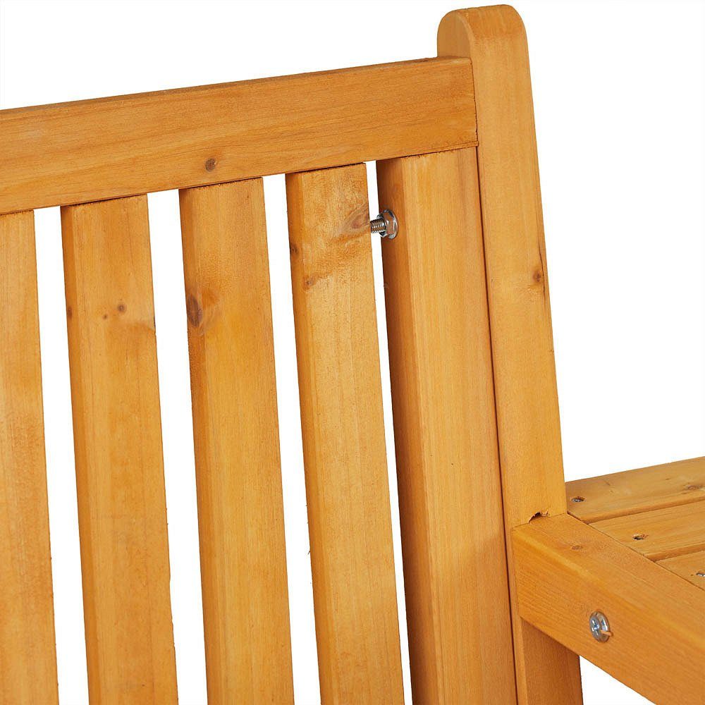 relaxdays Gartenbank relaxdays 10038647 Gartenbank mit Tisch hellbraun - 161cm