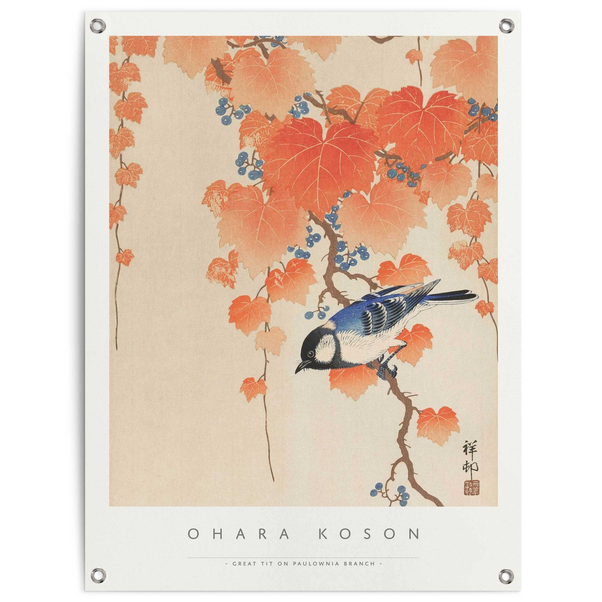 Poster Ohara Koson Great tit