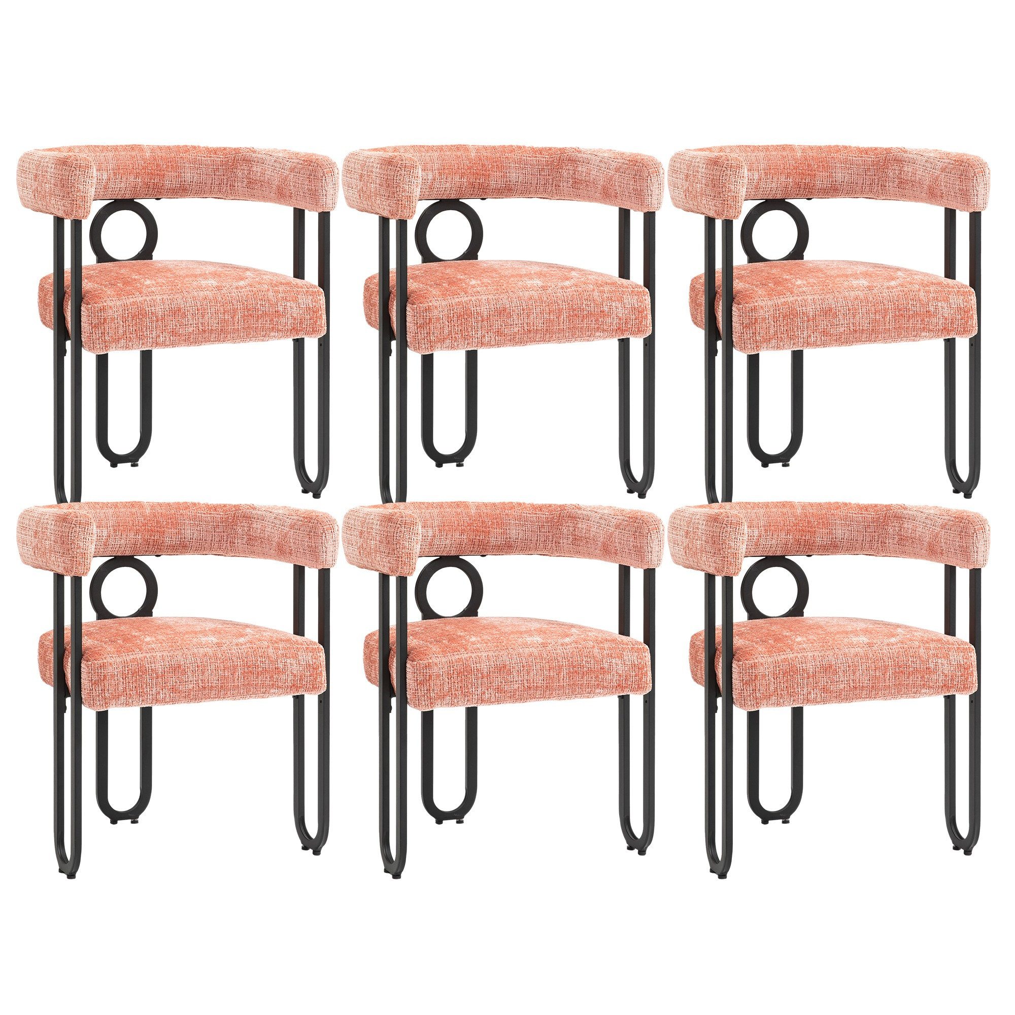 LVHOM Gartenstuhl Retro-Ring Metall 2-/4-/6er-Set, Chenille/PU günstig online kaufen